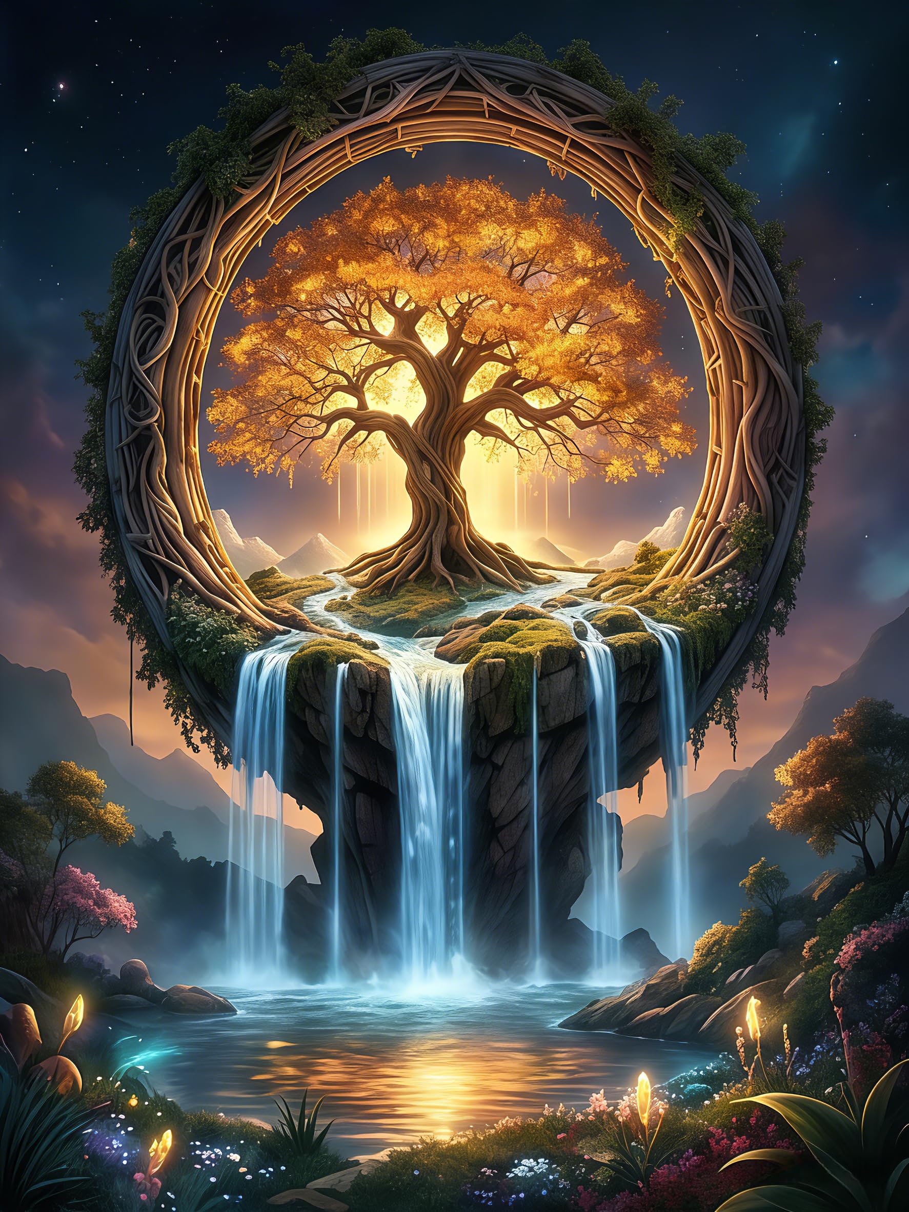 Tree of Life Needlepoint Stamped Cross Stitch Kits for Beginners Adults