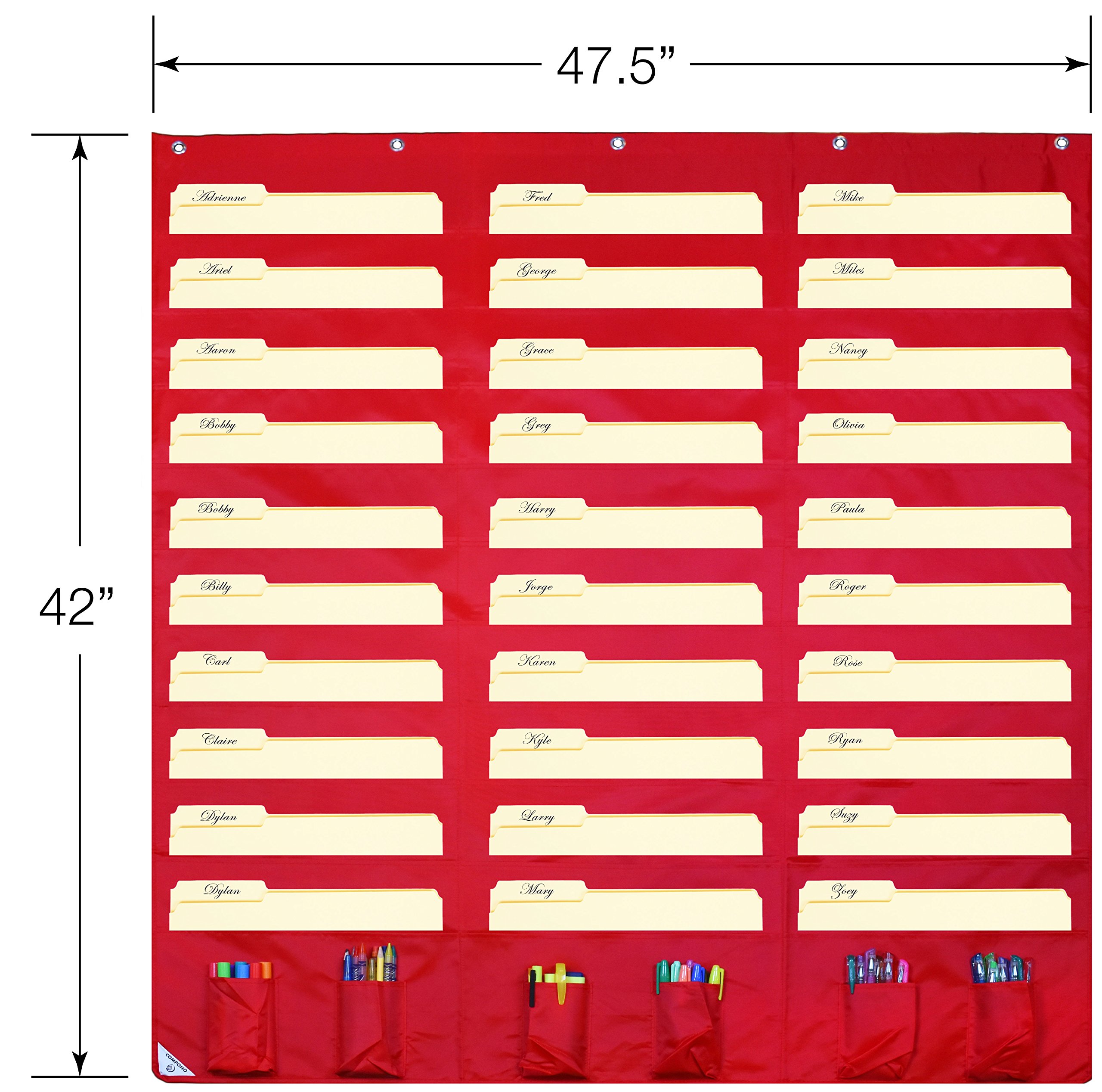 Buy 30 Pocket Storage Pocket Chart and Hanging Wall File Organizer with