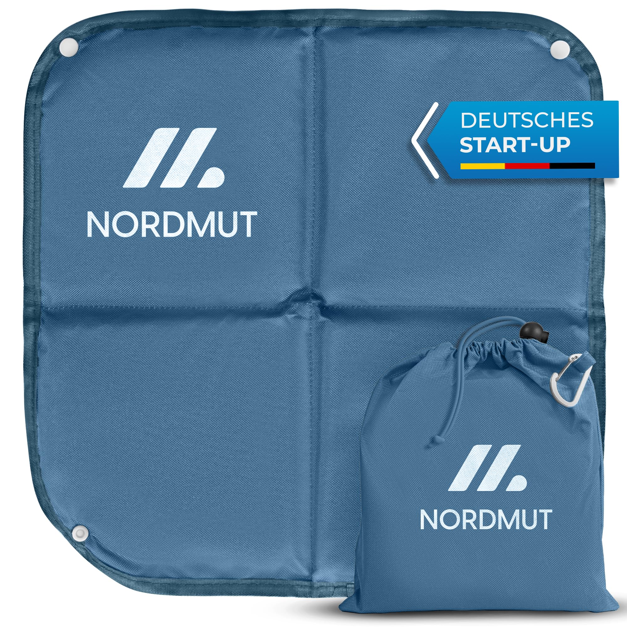 NORDMUT® Leichtes Sitzkissen Outdoor faltbar - Komfortable Sitzunterlage Outdoor - Wasserdichtes Sitzkissen mit zuverlässigen Schutz vor Kälte & Schmutz für Camping, Wandern oder Stadion
