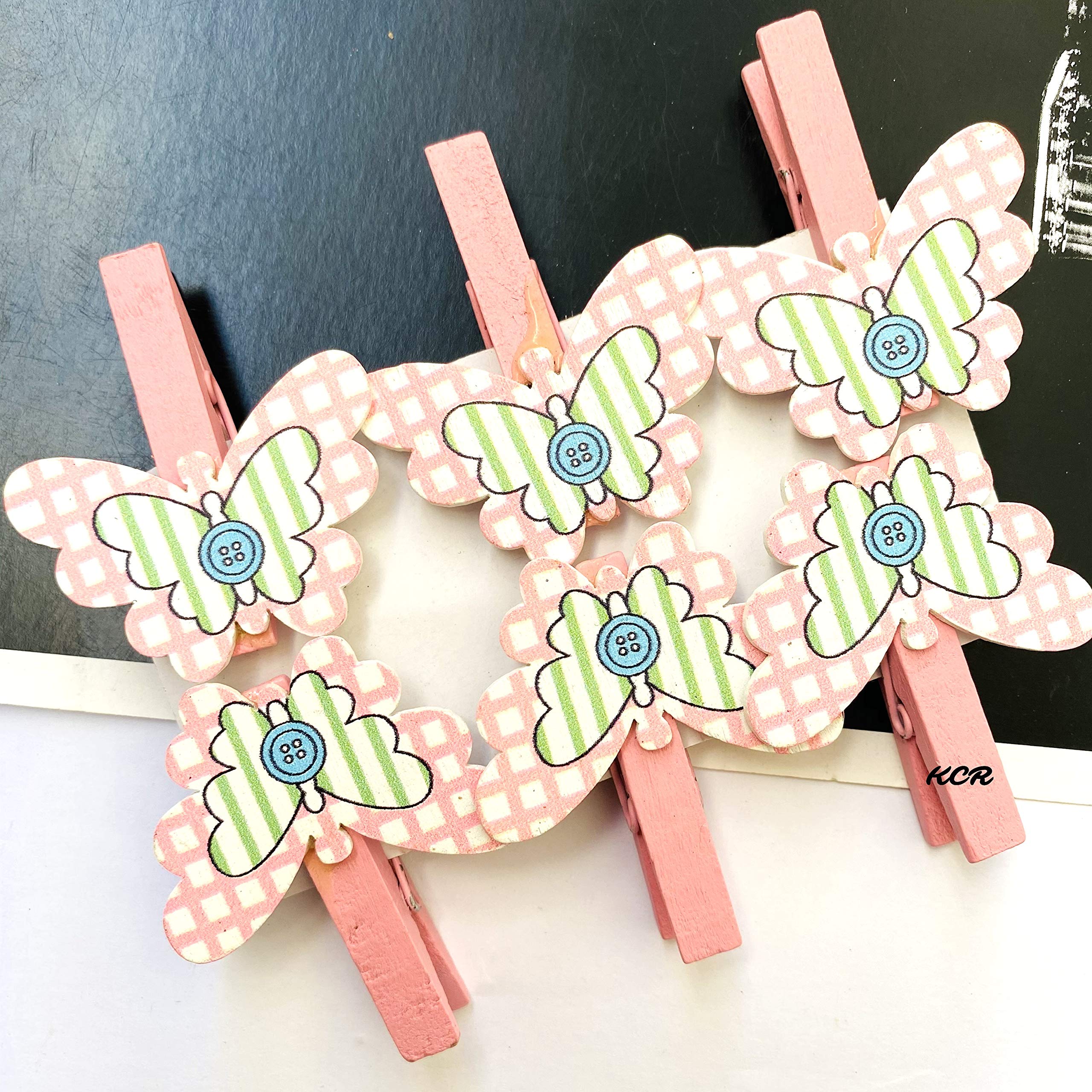 KCR Butterfly Wooden Dreamer Photo Paper Clips - Set of 6