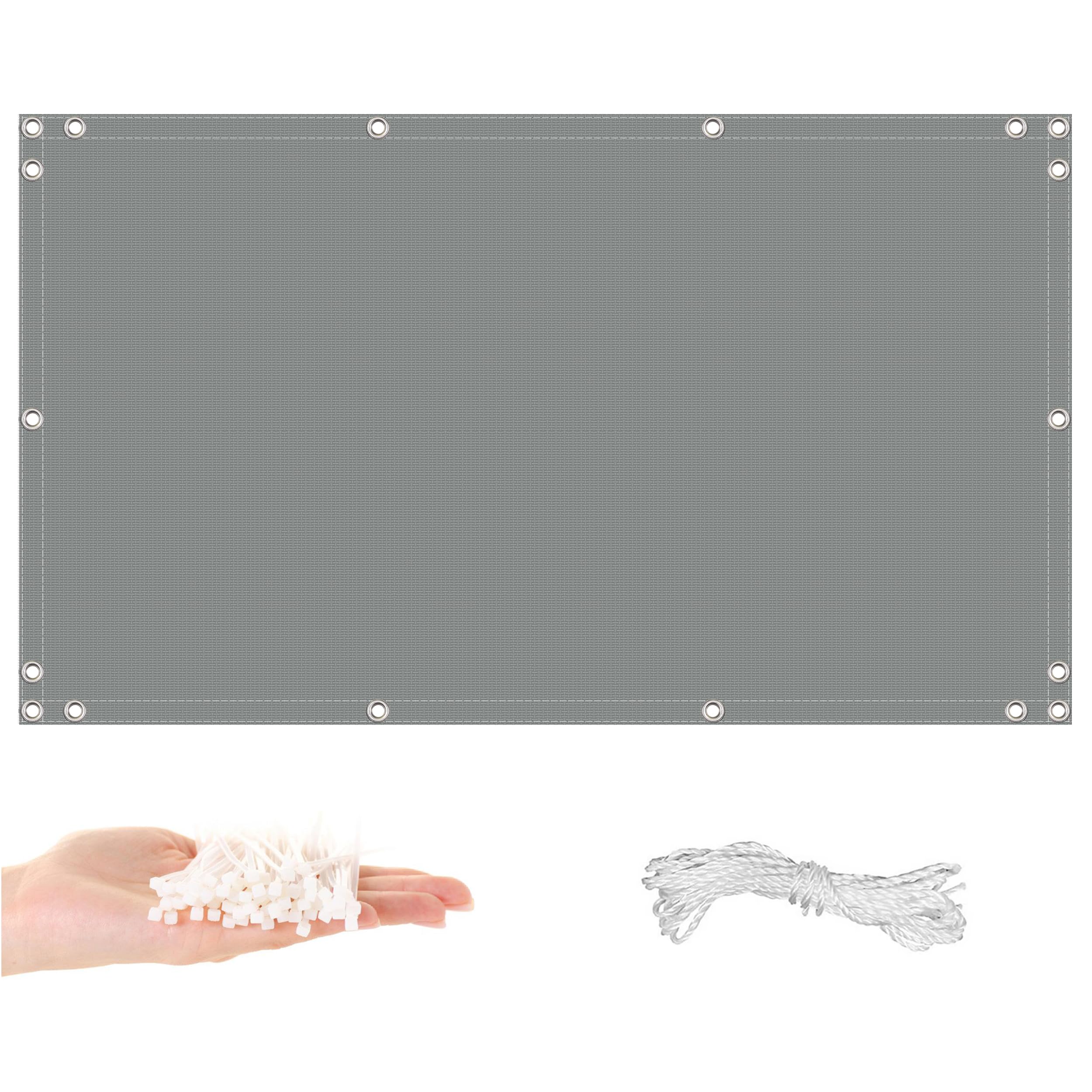 Copri Balcone Grigio Chiaro 145x700cm, Protezione dai Raggi UV - Antistrappo Privacy Giardino Esterno con Fascette, Facile da Montare per Patio Giardino