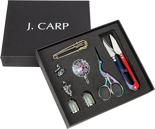 Kit de tijeras de bordado, juego de herramientas de costura portátil 11 en 1 con estuche, suministros para amantes, hogar, viajeros, adultos,