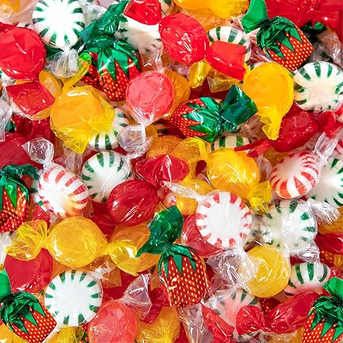 Surtido de caramelos duros | Bolsa de 3 libras | Mezcla antigua | Dulces duros envueltos individualmente | Fresa, canela, caramelo, mentas Starlight