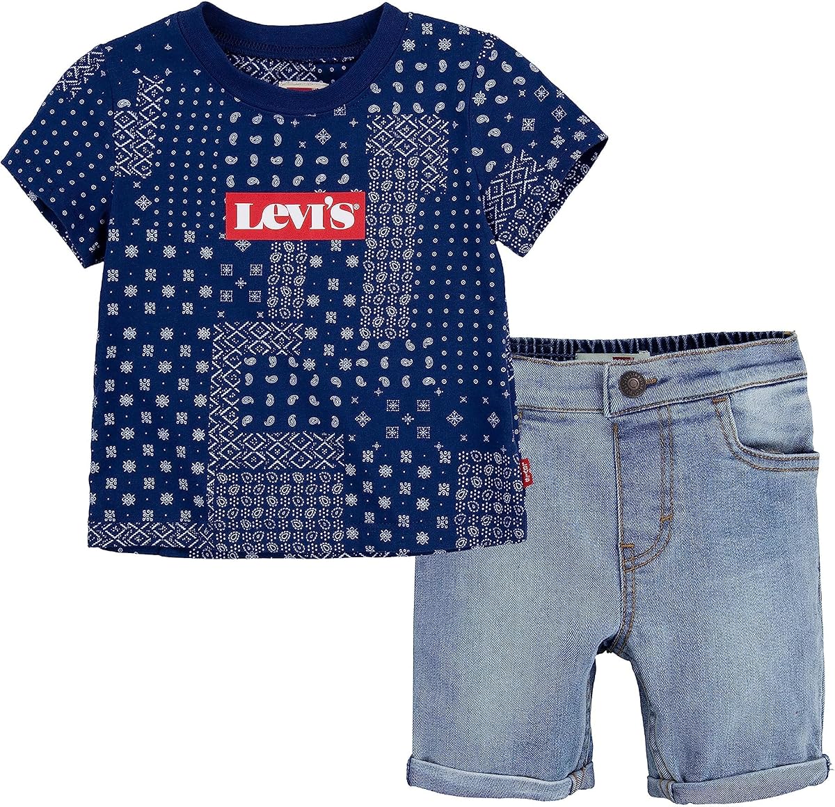 Conjunto de 2 piezas de camiseta y pantalones cortos con gráfico para niño y bebé