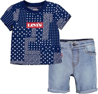 Levis Boys and Baby Graphic T-Shirt and Shorts 2-Piece Outfit Set