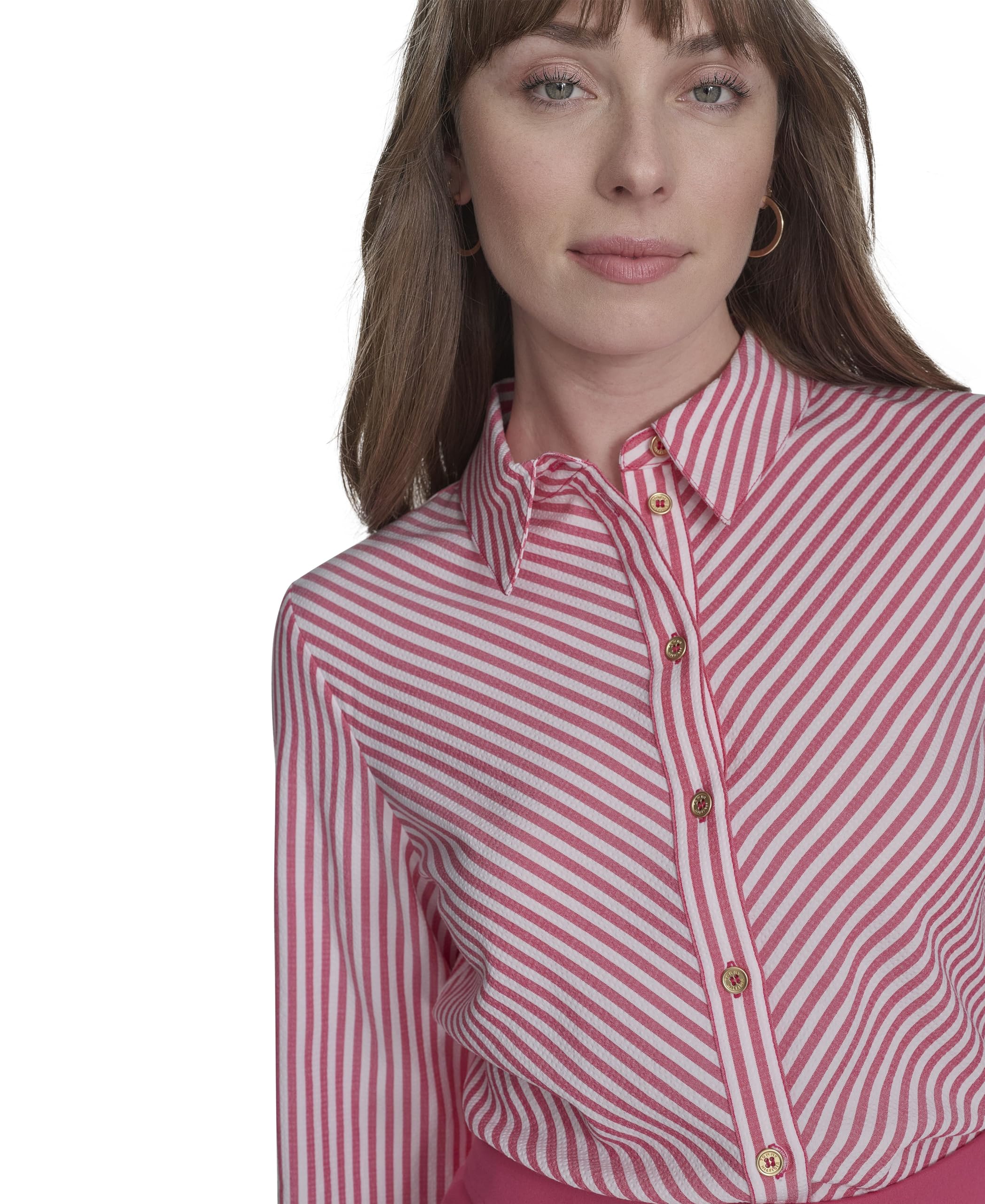 Tommy Hilfiger Damen Long Sleeve Button Up Collared Shirt Hemd (1er Pack)