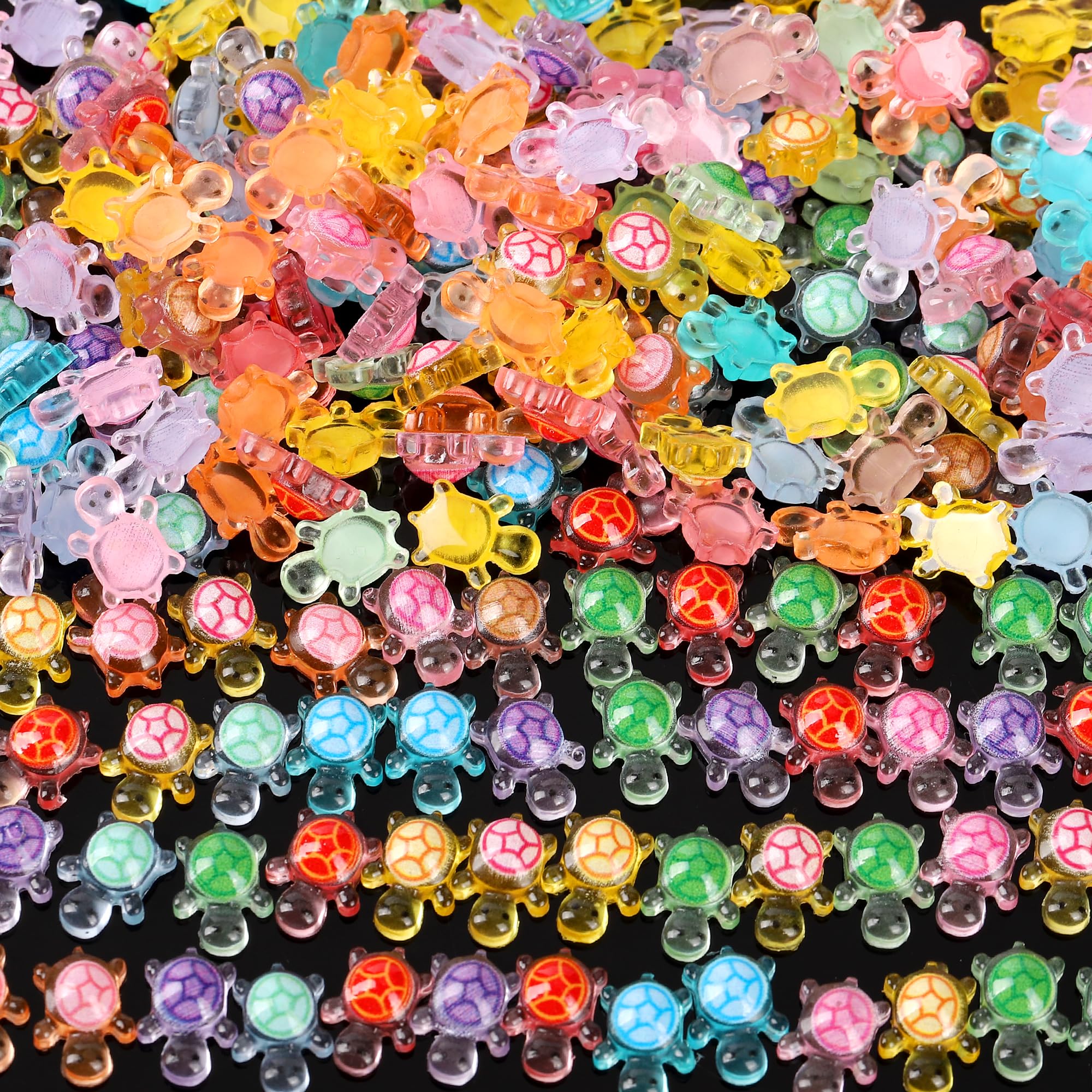 COOSLIM 110 Pieces Colorful Sea Turtles Nail Art Charms, Turtle Nail Charms for Acrylic Nails, Turtle Nail Art Decoration, 3D Turtle Charms for Nail