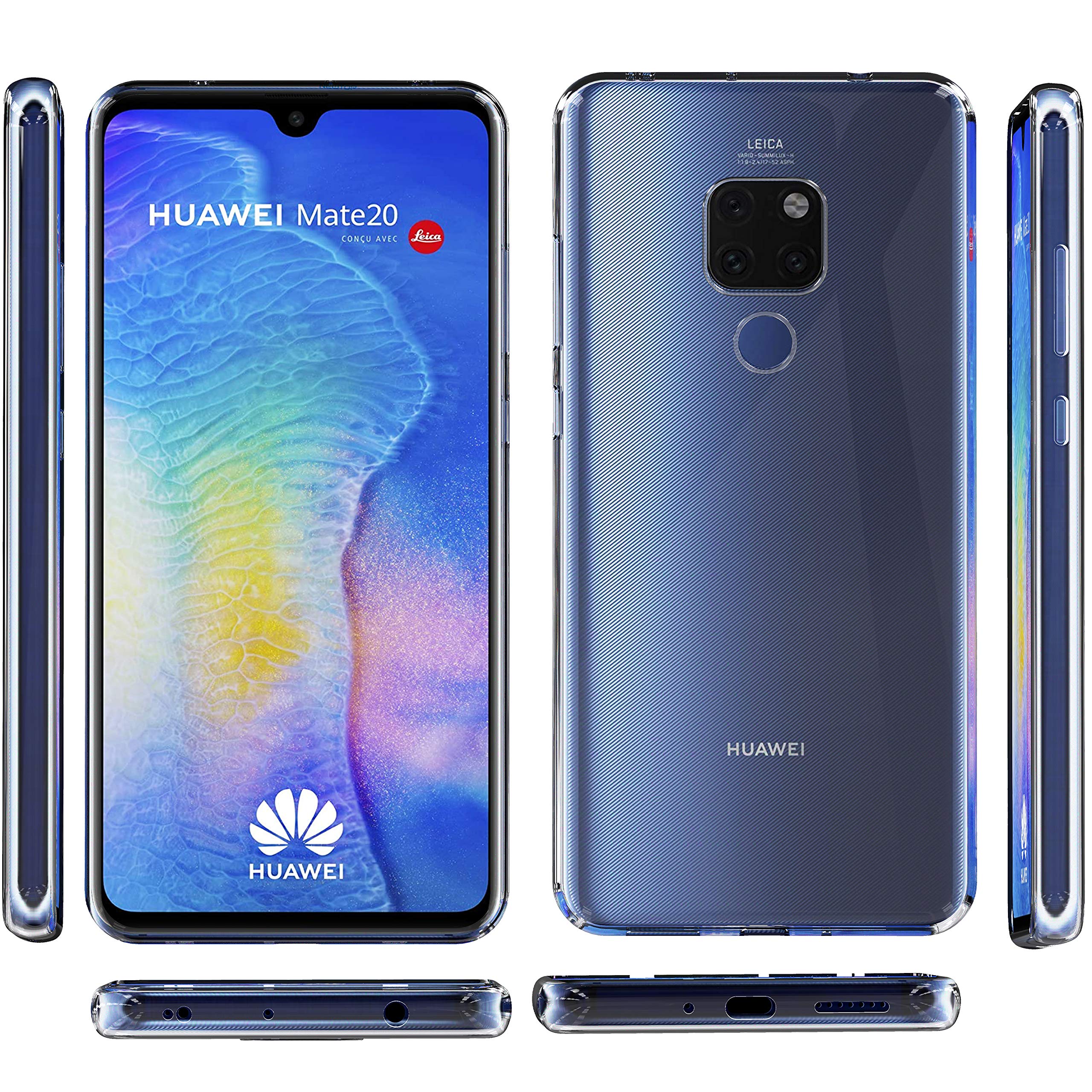 N NEWTOP Cover In TPU Morbida E Sottile Per Huawei Mate 20 Lite - Custodia Posteriore Flessibile Antiurto, Effetto Slim, Colore Nero - 2