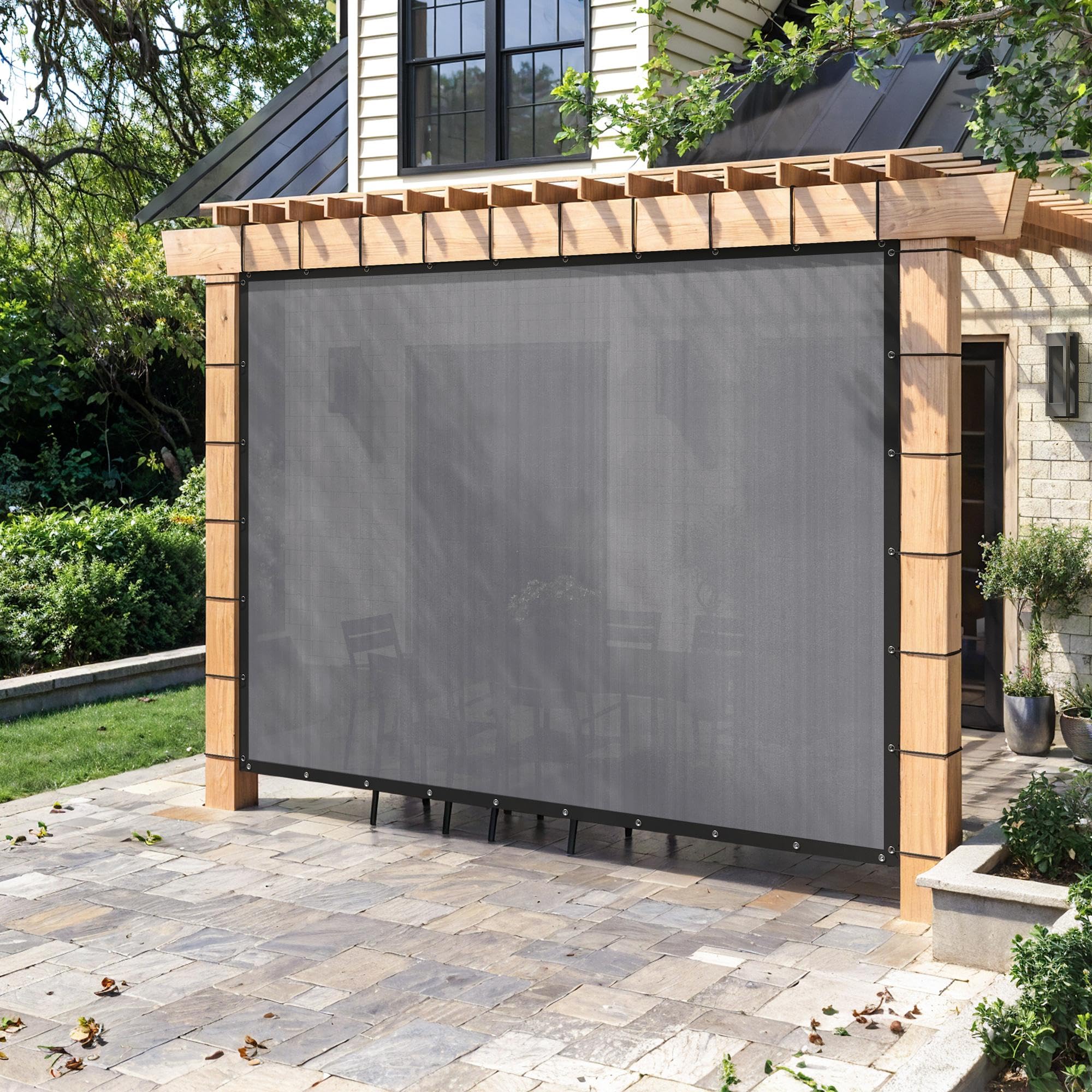 ARKOST 90% Sun Shade Cloth with Grommets 6X10 FT, Outdoor Pergola Shade Cover, Heavy-Duty Mesh Tarp Patio Sun Screen for Lawn Garden Backyard, Grey
