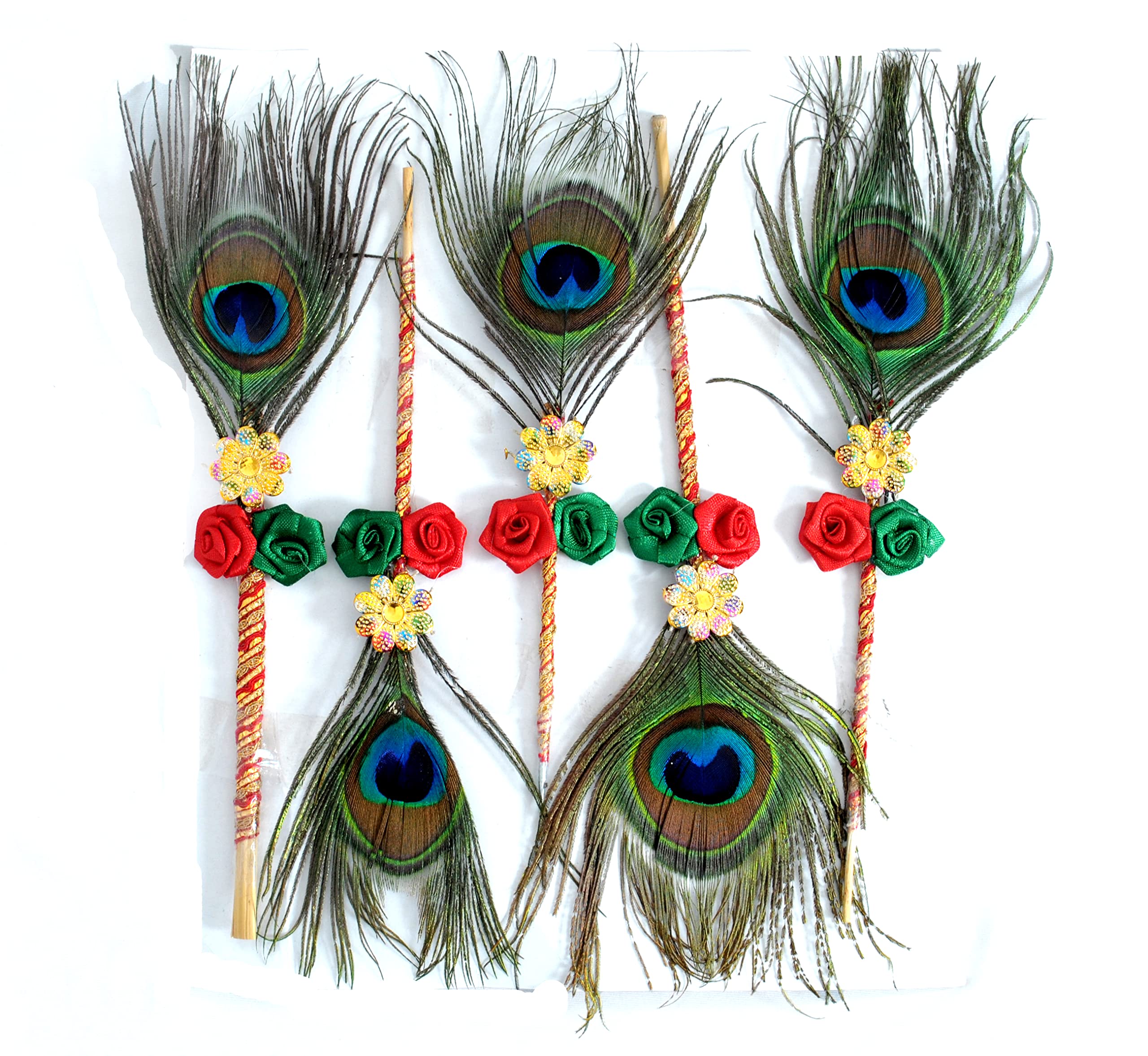 Mor pankh | Handmade Natural Mor Pankh| Peacock Feather| Original Colourful Feathers for Wedding, Haldi Ceremoney, Party and Home Decoration | (Green)-image-35
