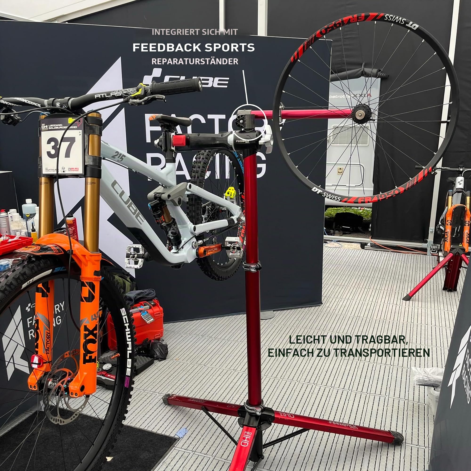 Feedback Sports Pro Truing Stand Zentrierständer, Red, One Size