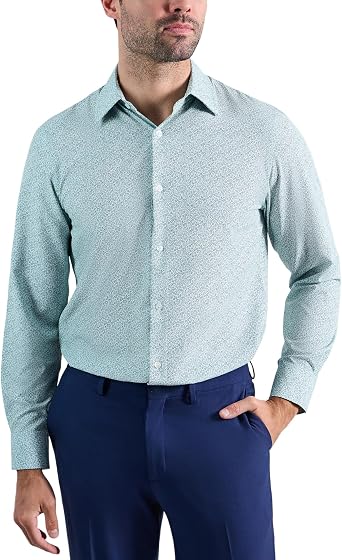 Haggar Mens Smart Wash Performance Slim Fit Machine Washable Dress Shirt