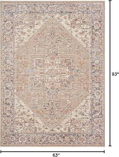 Miniatura 2 de Loloi Faye Collection FAY-01 - Alfombra de área de transición, color gris pardodenim, 5'-3" x 7'-9"