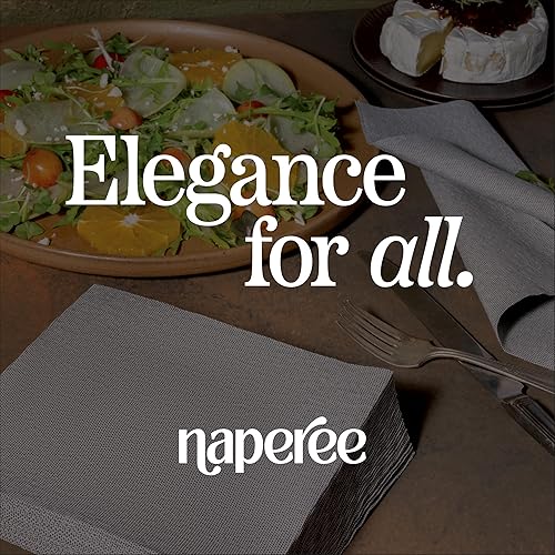 Miniatura 7 de Servilletas de papel desechables similares a tela, paquete de 200 servilletas de cena de color natural de 12 x 17 pulgadas, recicladas, para bodas,