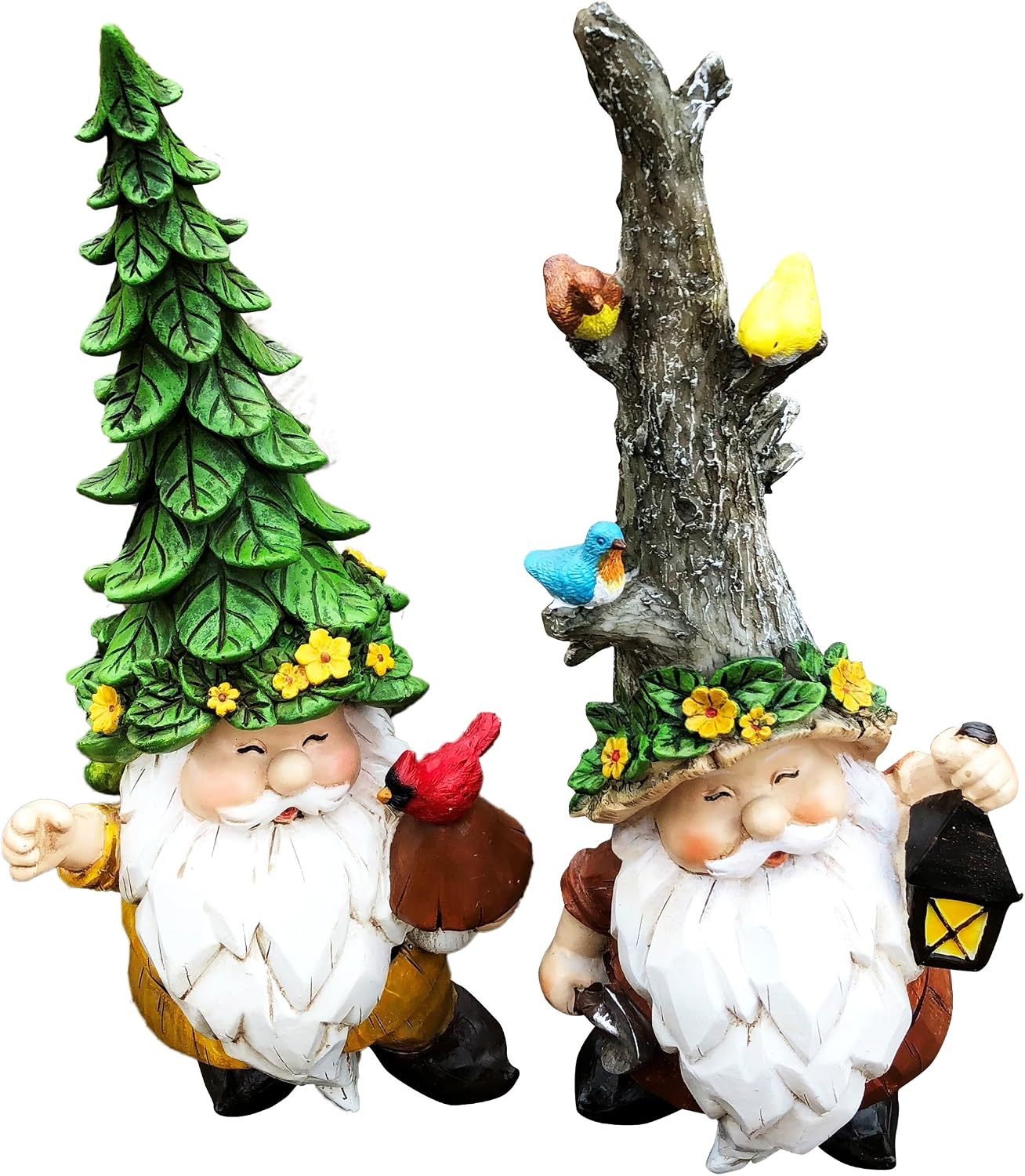 Garden Gnomes Statues- Unique Gnome Set of 2 Gnomes to Bring Lots of Joy to Your Yard or Home