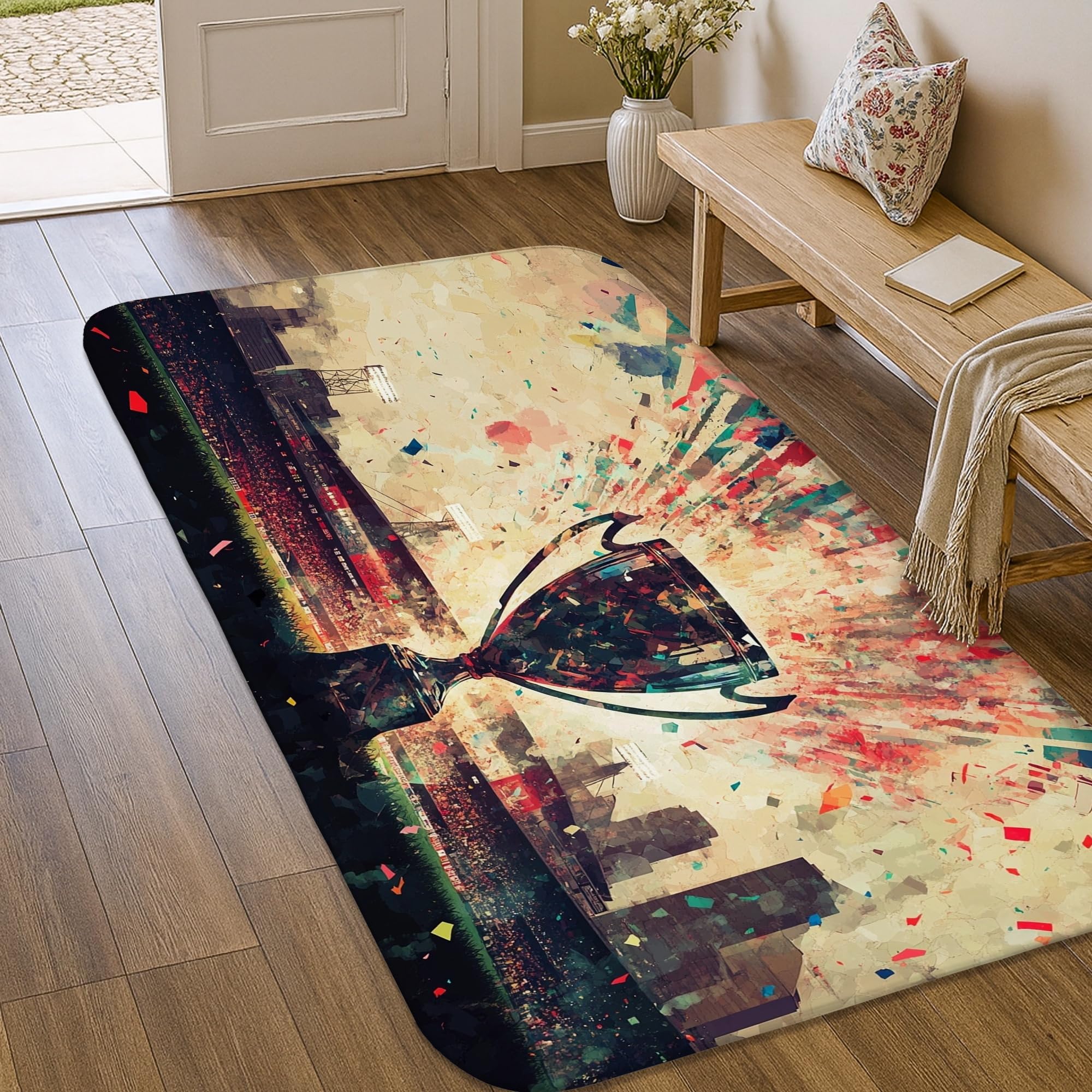 Tapis éponge poils ras dorés anti humidité entrée et salle de bain