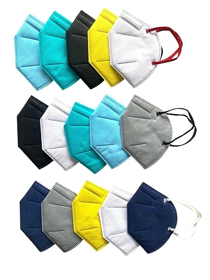 VE-MARUSH Cotton Multicolour 5 Layer Breathable, Washable And Reusable Cloth N95 Face Mask without Valve for Men , Women and Kids - Pack of 40.