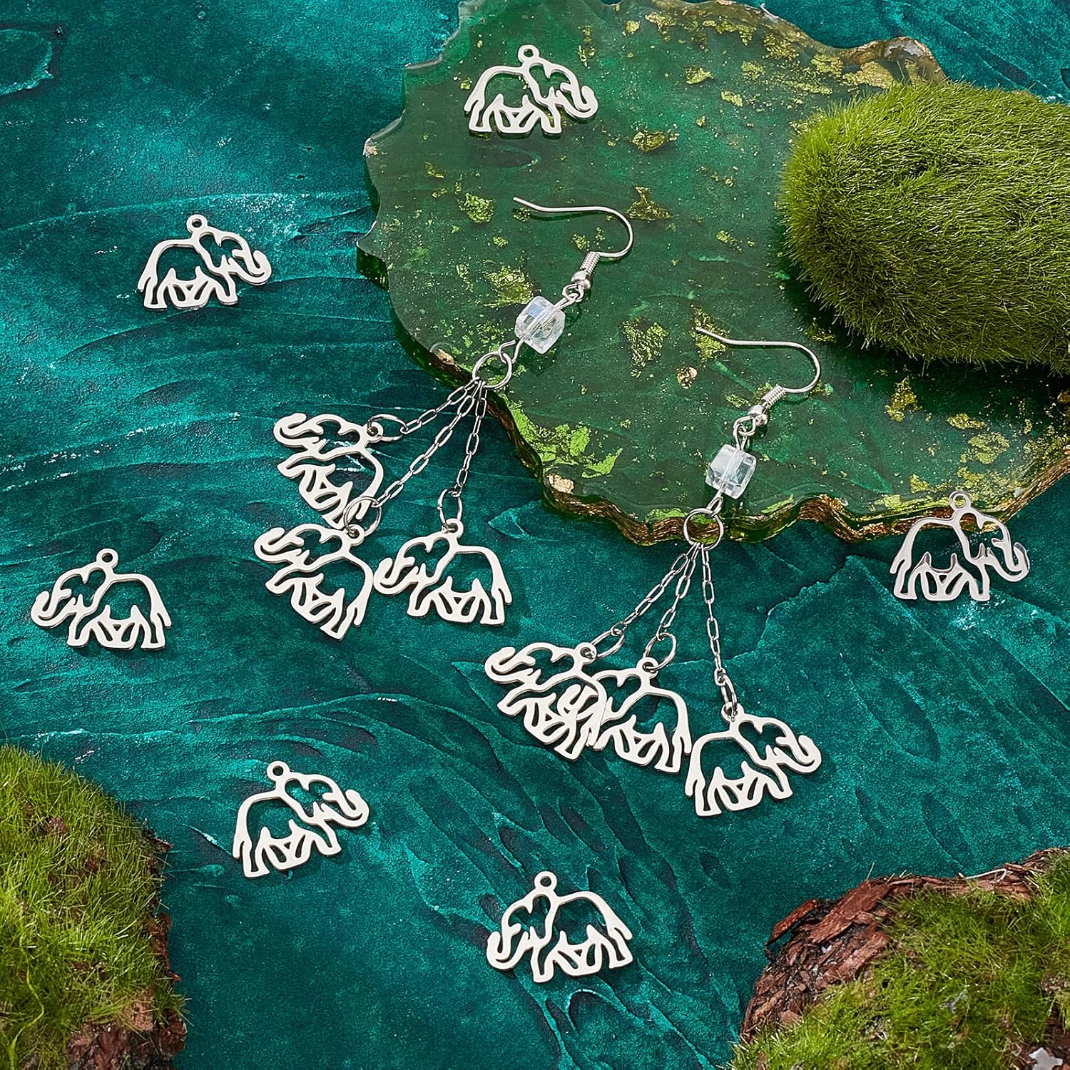 UNICRAFTALE 20pcs Elephant Hollow Charms 201 Stainless Steel Pendants Hypoallergenic Metal Animal Charms for Bracelets Necklace Jewelry Crafts Making - Image 3