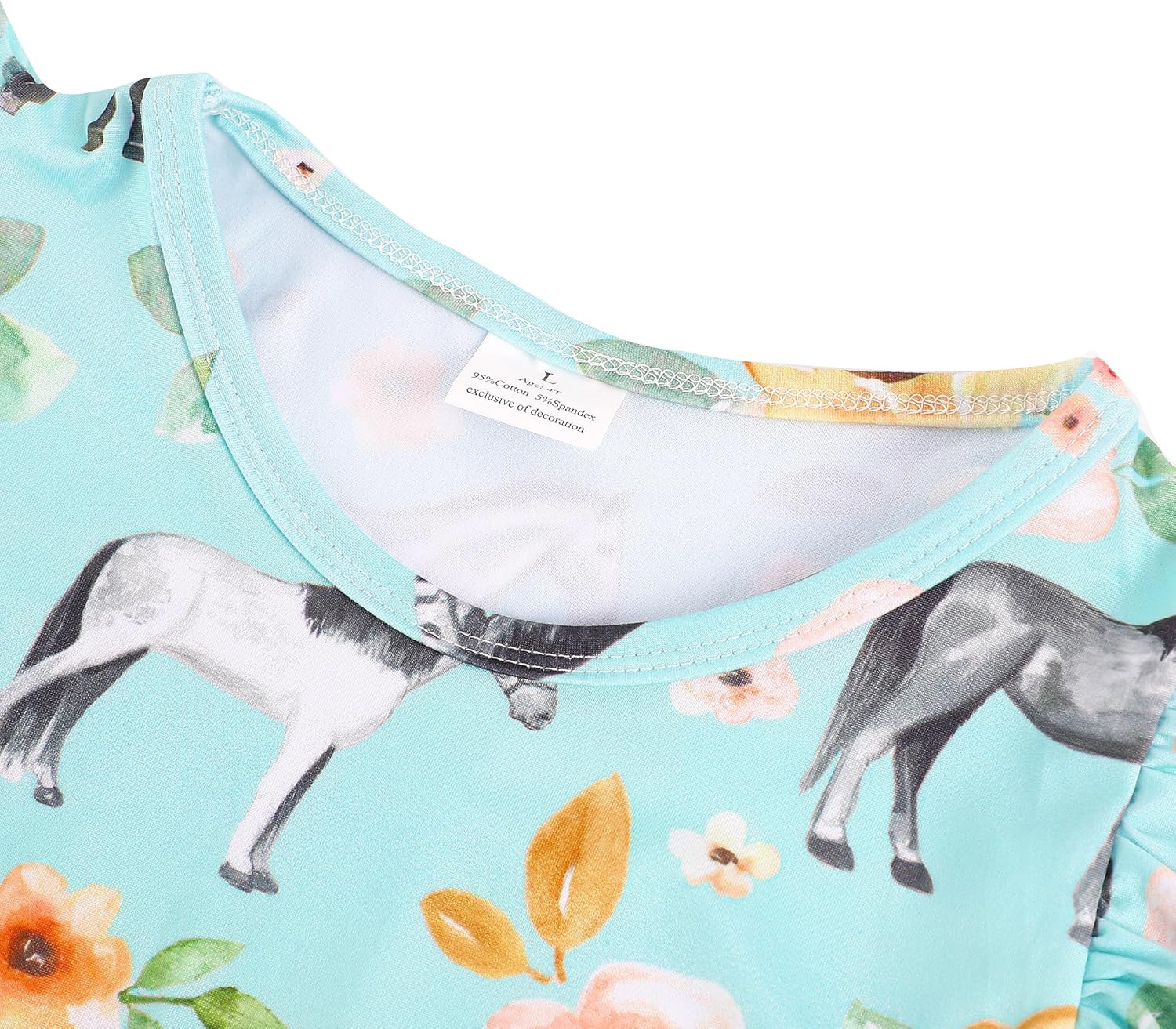 Toddler Girl Casual Dress Farm Animal Cow Print Ruffle Bottom Casual Dress Summer Clothes 2-8Y - Image 3