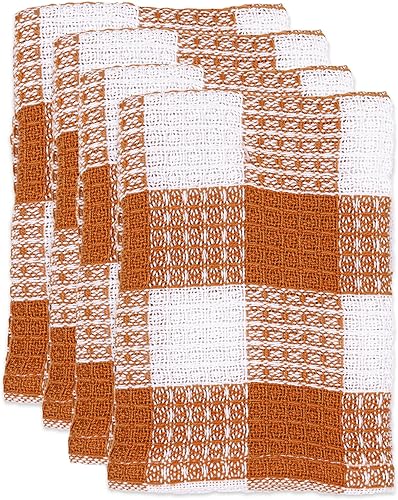 MU Kitchen Nana's - Juego de 4 paños de limpieza y paños para platos, color caramelo