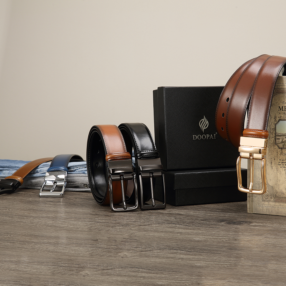 Amazon.com: DOOPAI Reversible Leather Belt for Men 1.25