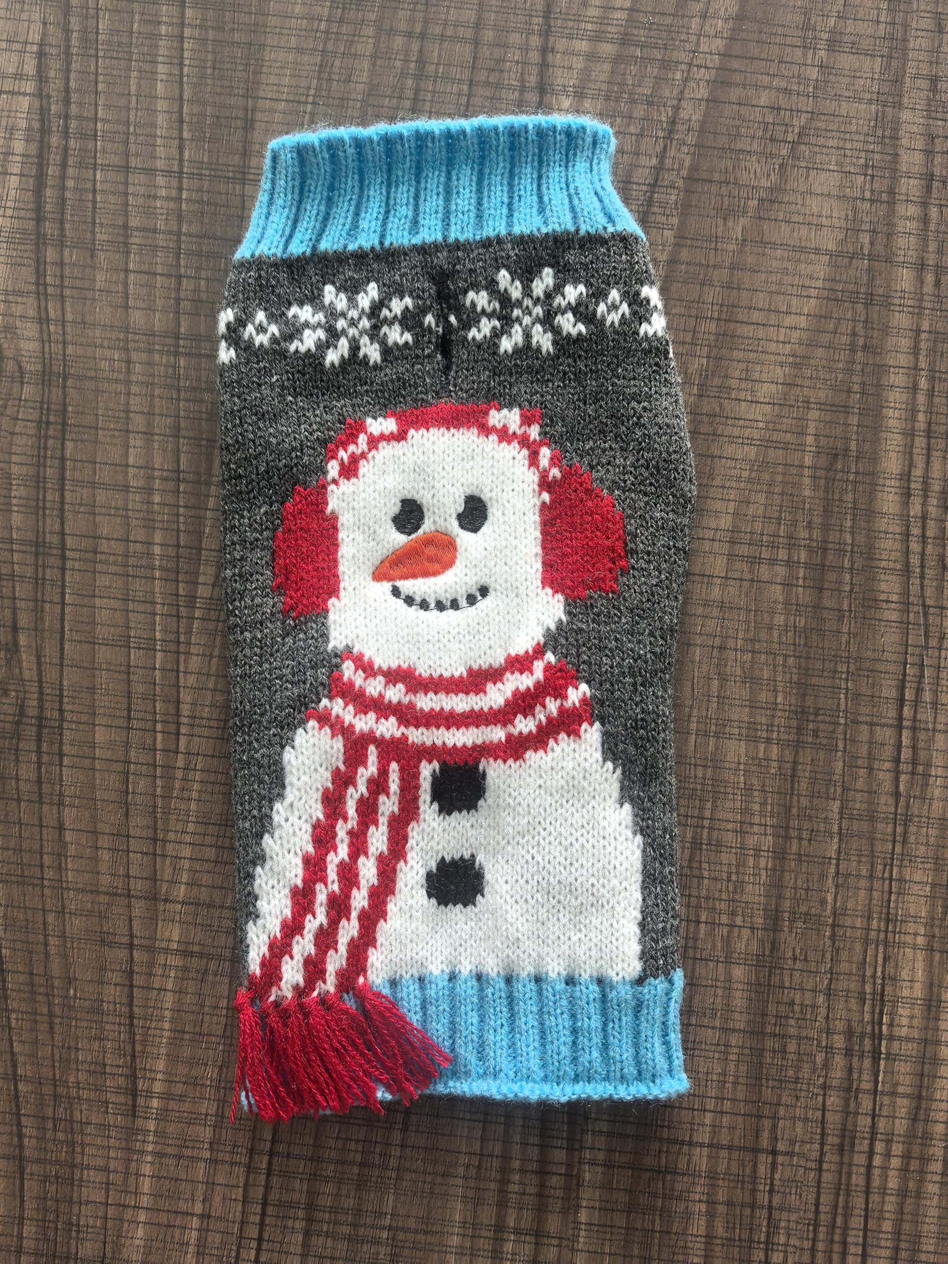PETCARE Christmas Dog Jumpers for Pets, Knitted Holiday Sweater with Snowman Design for Puppy Cat