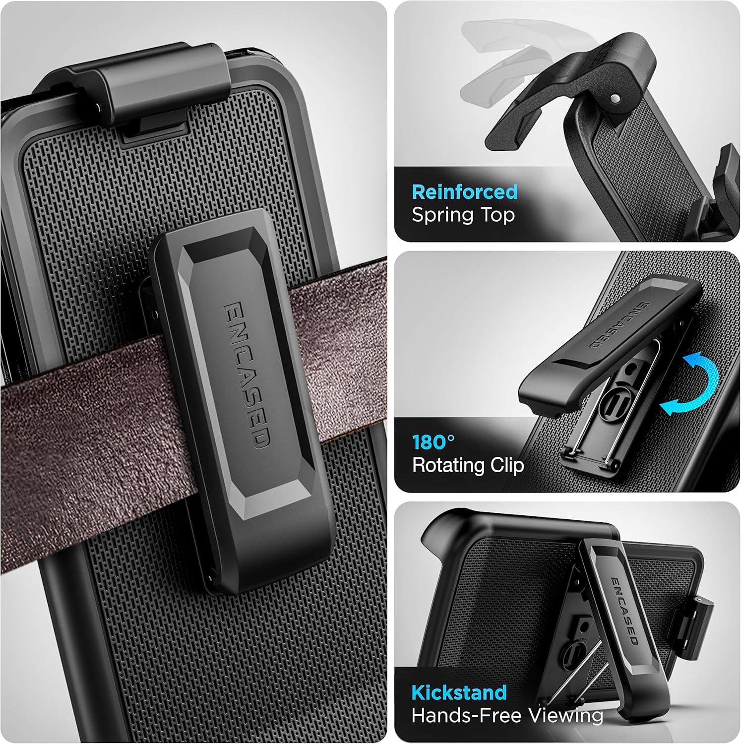 Encased Belt Clip Case for Samsung Galaxy S25 Ultra, (Slimline Series) Magnetic Holster Case, Compatible with MagSafe, Black (S25 Ultra) - Image 3