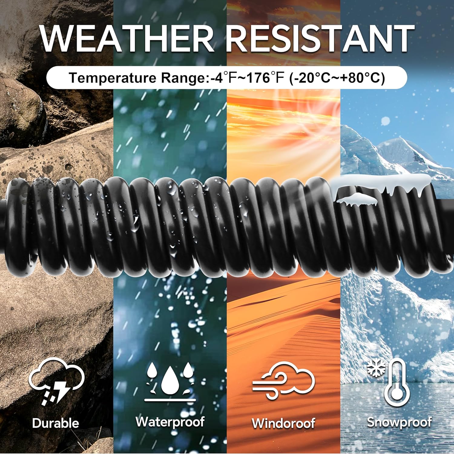 33FT 14AWG DC7909 Solar Panel Extension Cable Female to Male with DC8020 Adapter High-Current Heavy Duty Power Cord for Fast Charging Compatible with Portable Power Stations for Camping/RV/Home Use