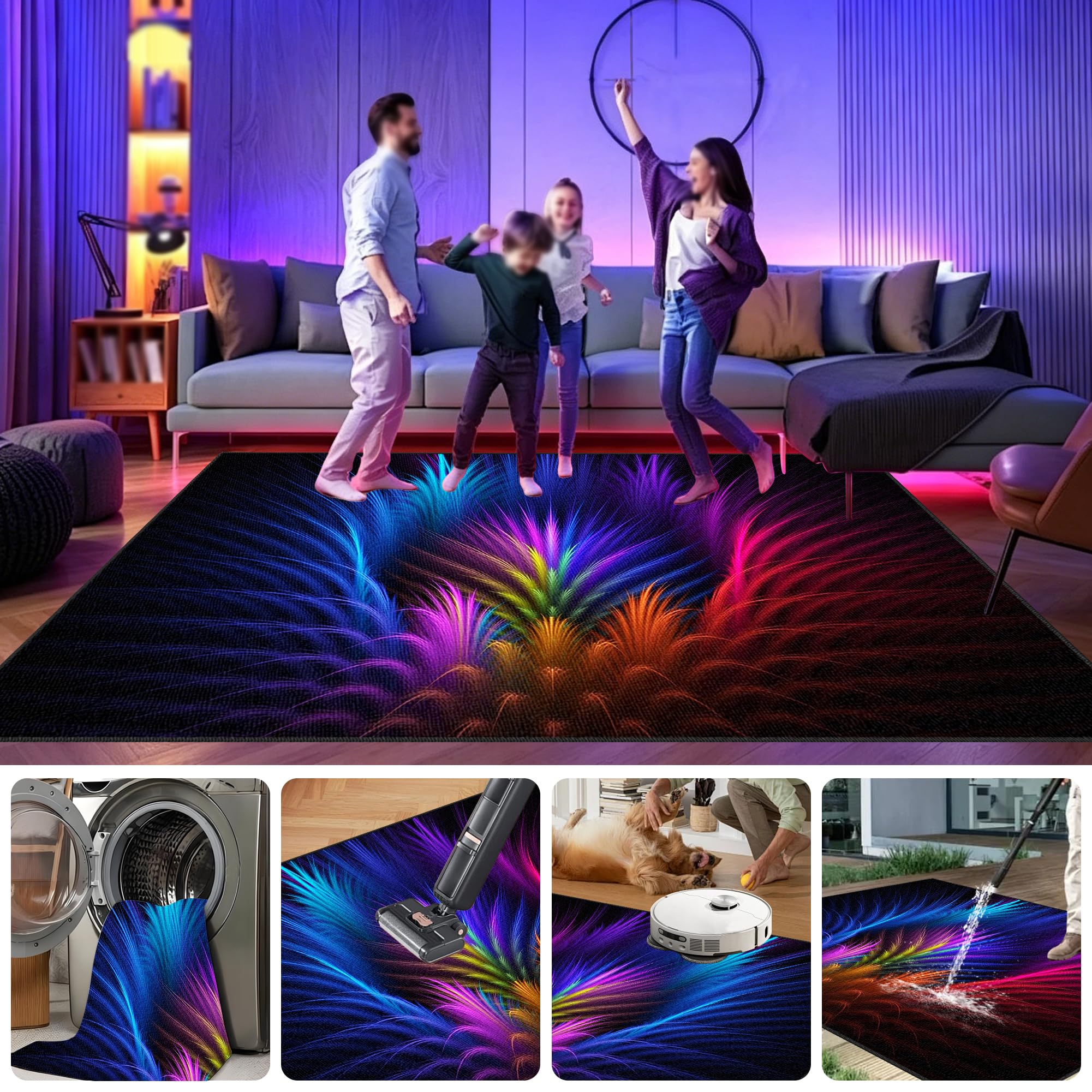 Mata do zabawy do pokoju chłopięcego mata do zabawy 80 x 130 cm mata podłogowa do gier, mata podłogowa e-sportowa mata na krzesło do gier salon mata ochronna na podłogę do gier 3D do jadalni