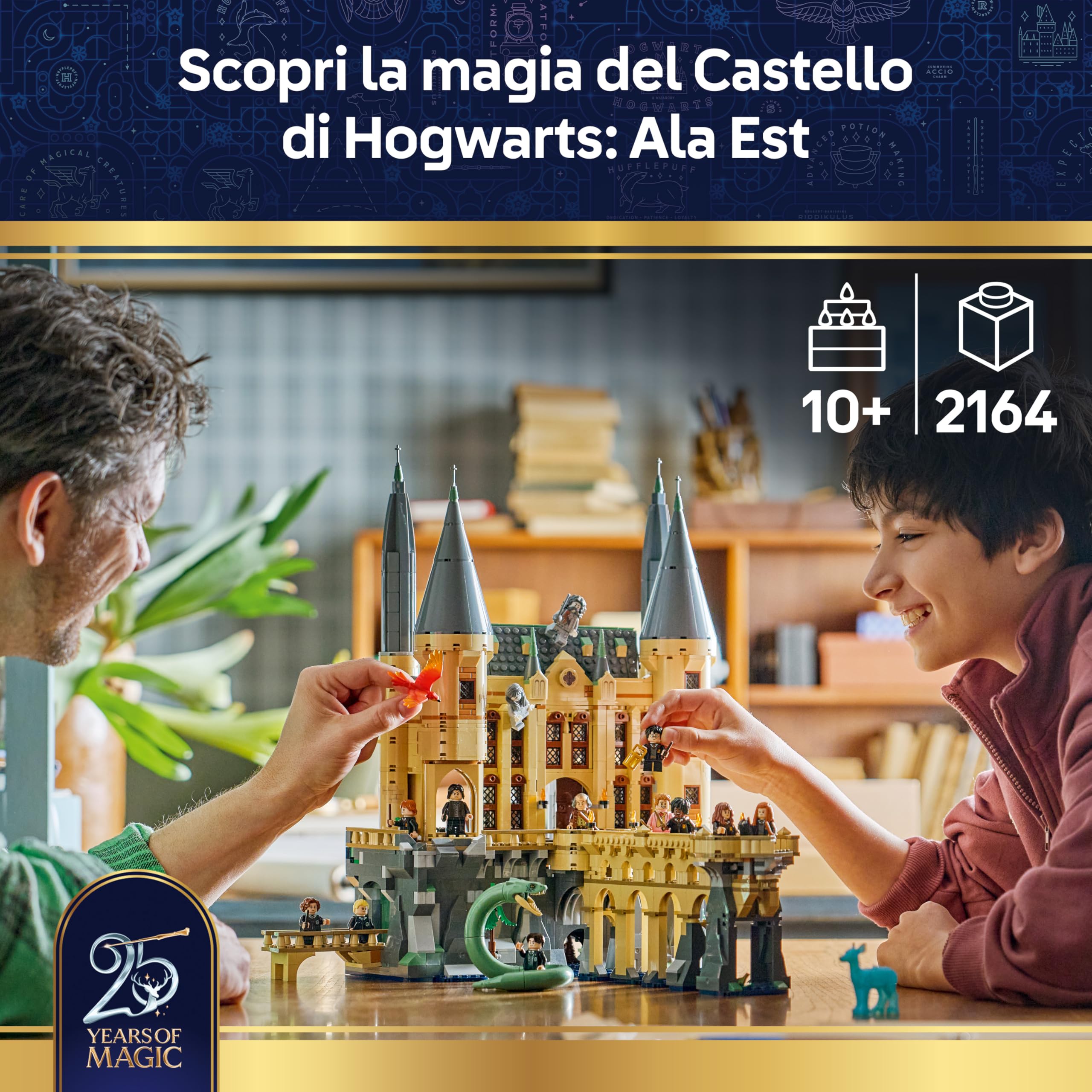 LEGO Harry Potter Castello di Hogwarts: Ala Est Giocattolo - Modello in Miniatura con 13 Minifigure e Patronus da Collezione - Decorazione Cameretta - Regalo per Bambine e Bambini da 10 Anni - 76473