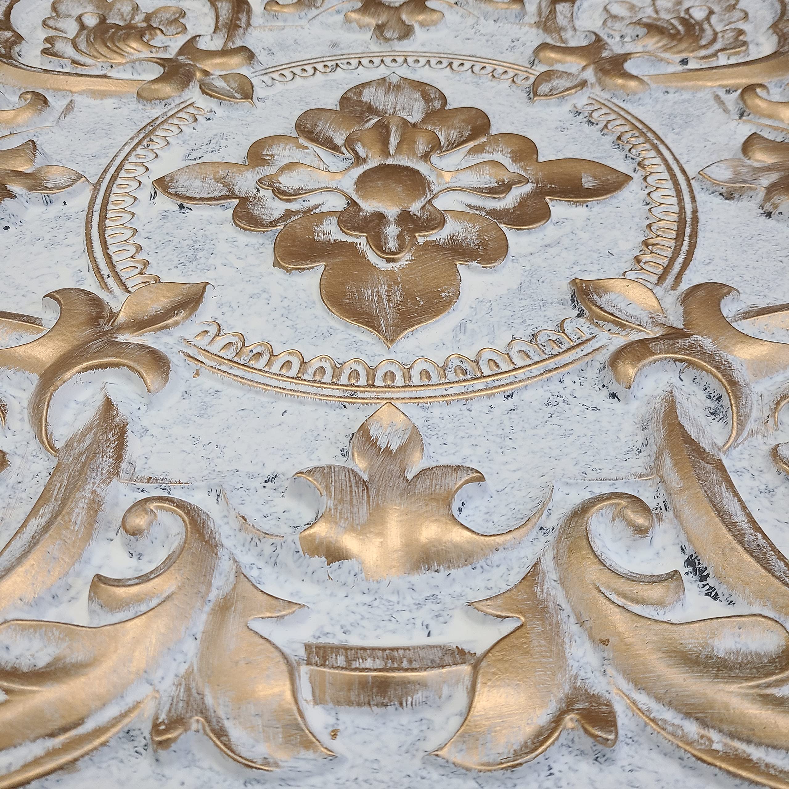 PVC Ceiling Tiles – Box Of 10 (2'x2') – Glue Up Or Drop In, Antique Vintage Look, 40 Sq.ft. Coverage