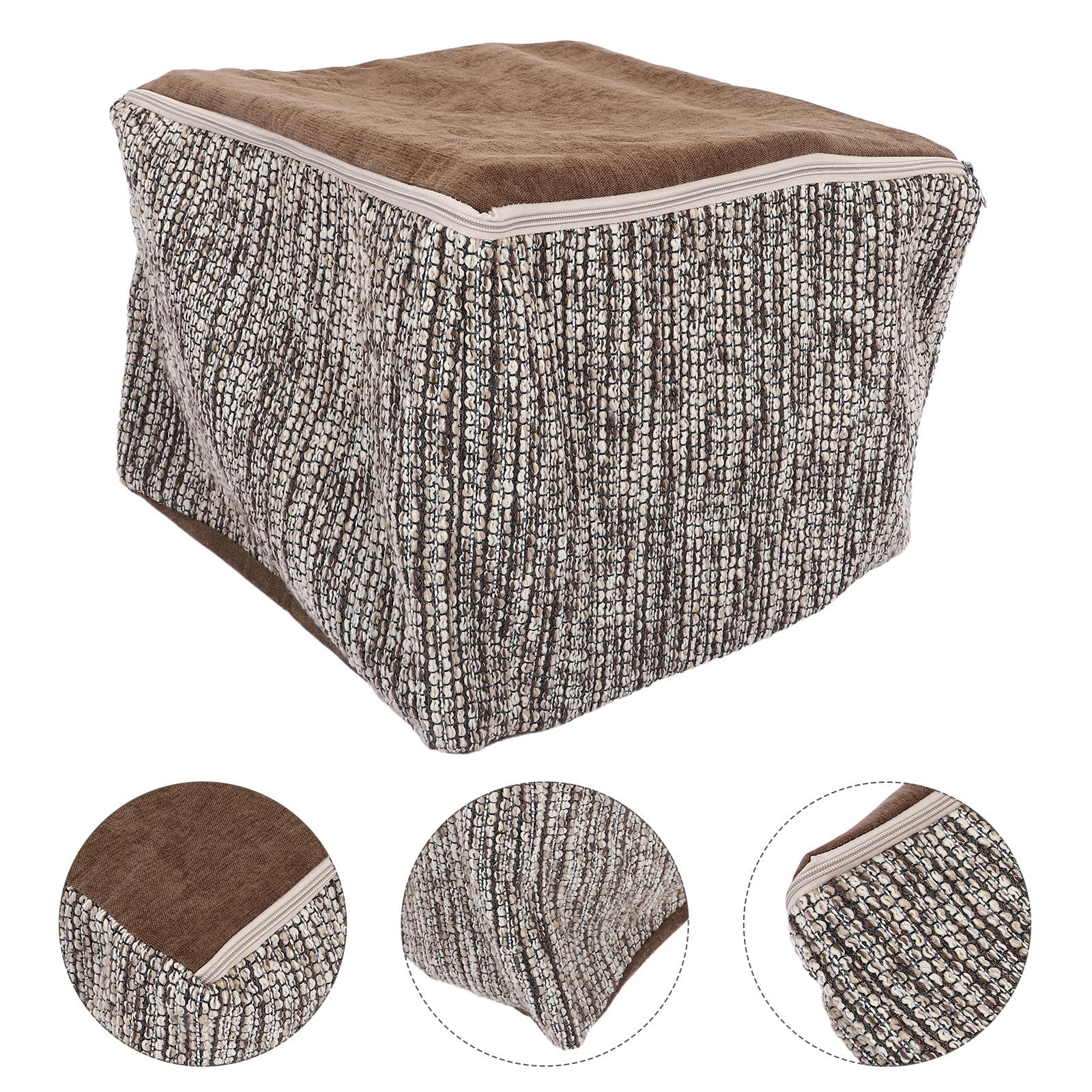 Kratzfeste Baumwolle Hockerbezug 52x52x35cm Waschbare Schutzhülle für Ottomane Ersatzbezug für Fußhocker Bequemer Bezug für Wohnzimmer und Zuhause