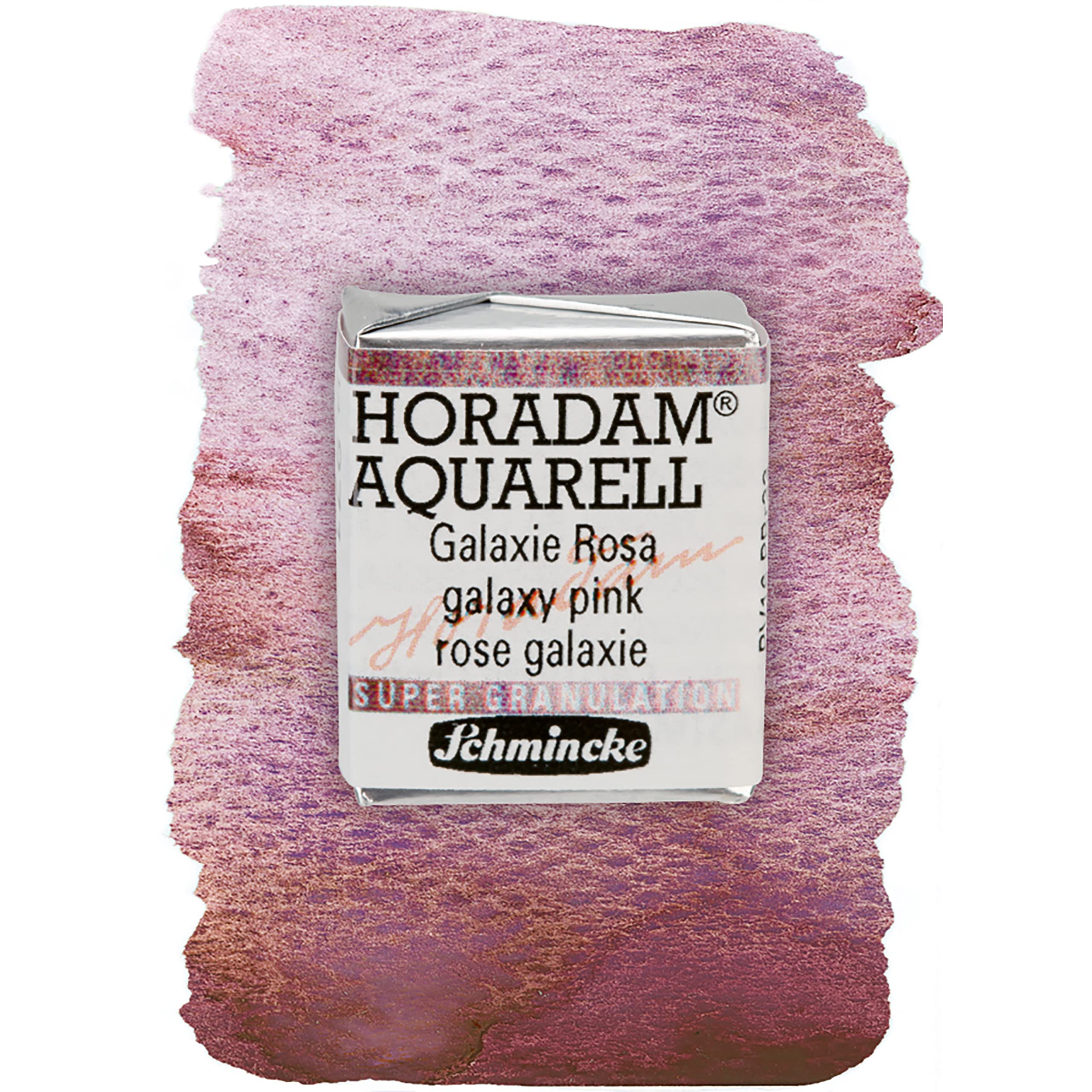 Schmincke - HORADAM® AQUARELL, Super Granulation, 14 971 044 Galaxy Pink, 1/2 Pans, Very Strong granulating Colors, Finest, Super granulating Watercolors