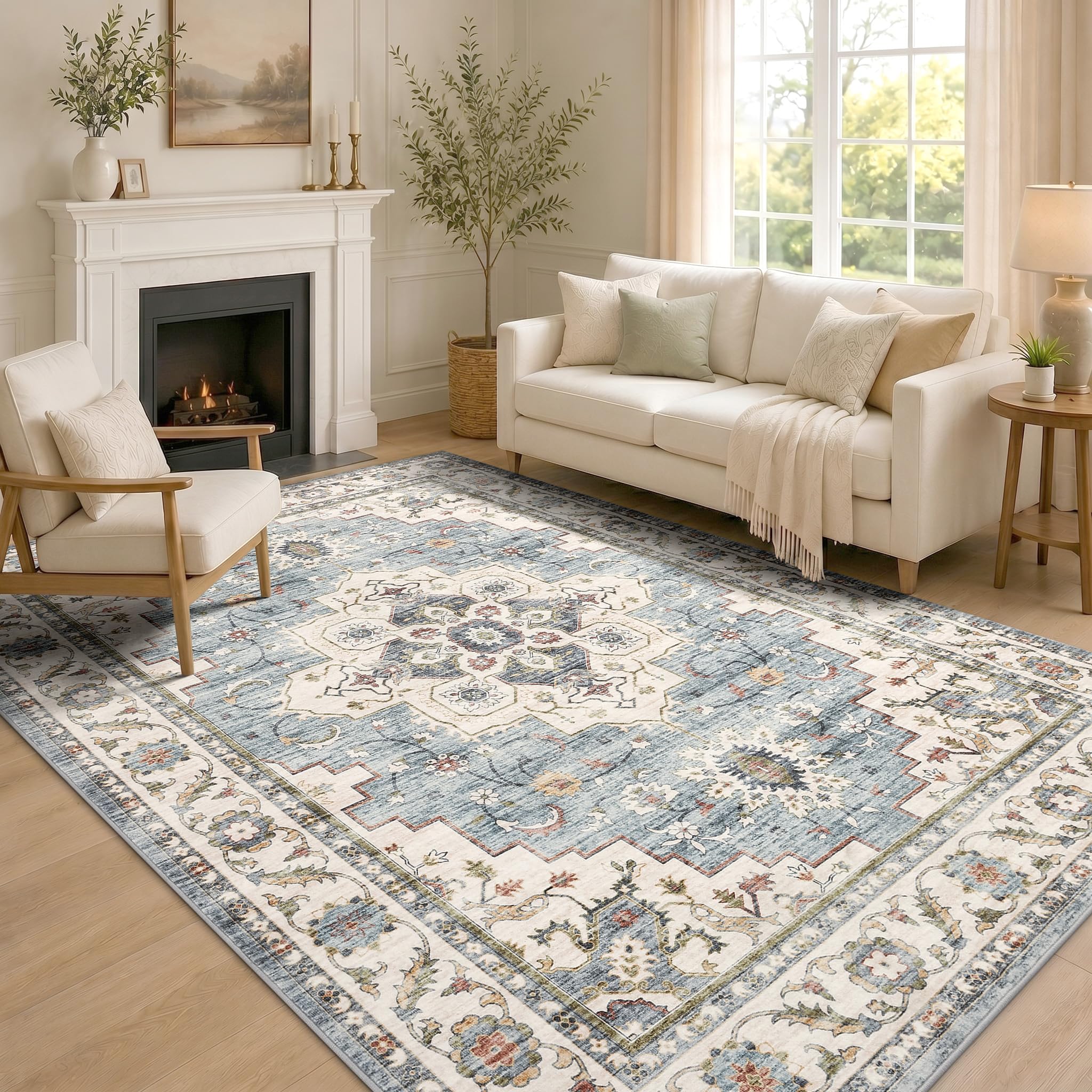 Homaxy Vintage Teppich Wohnzimmer