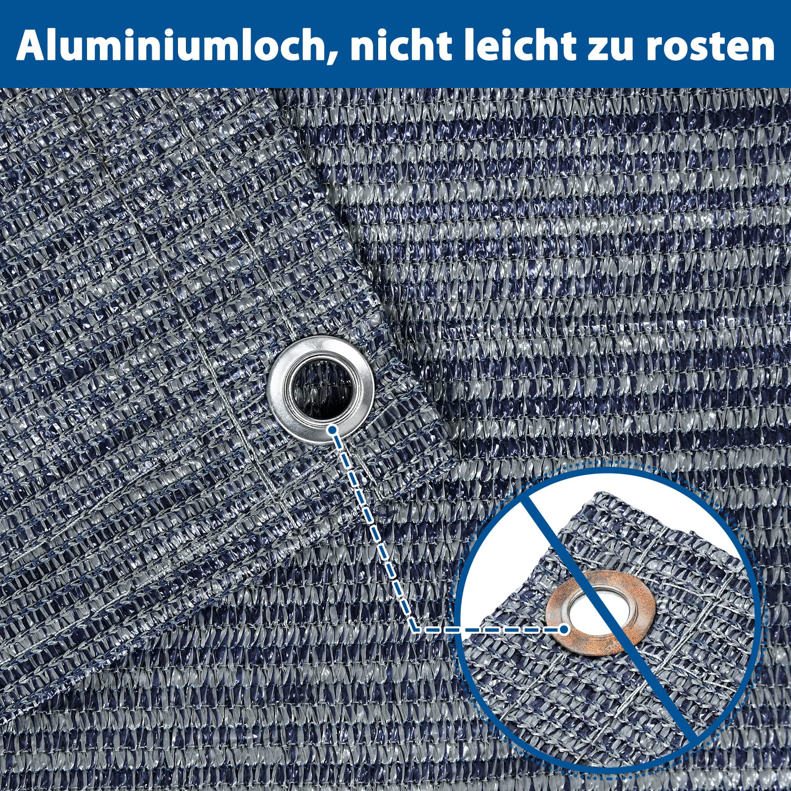 Aufun Vorzeltteppich Markisenteppich, hochwertige Outdoor Campingmatte, Teppich für Zelt Wohnmobil aus HDPE, wasserdichte Zeltplane mit Ösen, universal Footprint für Zelte