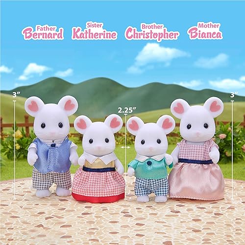 Miniatura 2 de Calico Critters - Familia de ratones Marshmallow - Muñecos, figuras para casa de muñecas, juguetes coleccionables, 3pulgadas