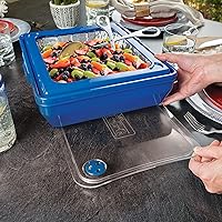Vista 9 de Mr. Bar-B-Q Cook, Carry & Serve Tray for Indoor and Outdoor Usage, Easy Serving with Clear Removable Top