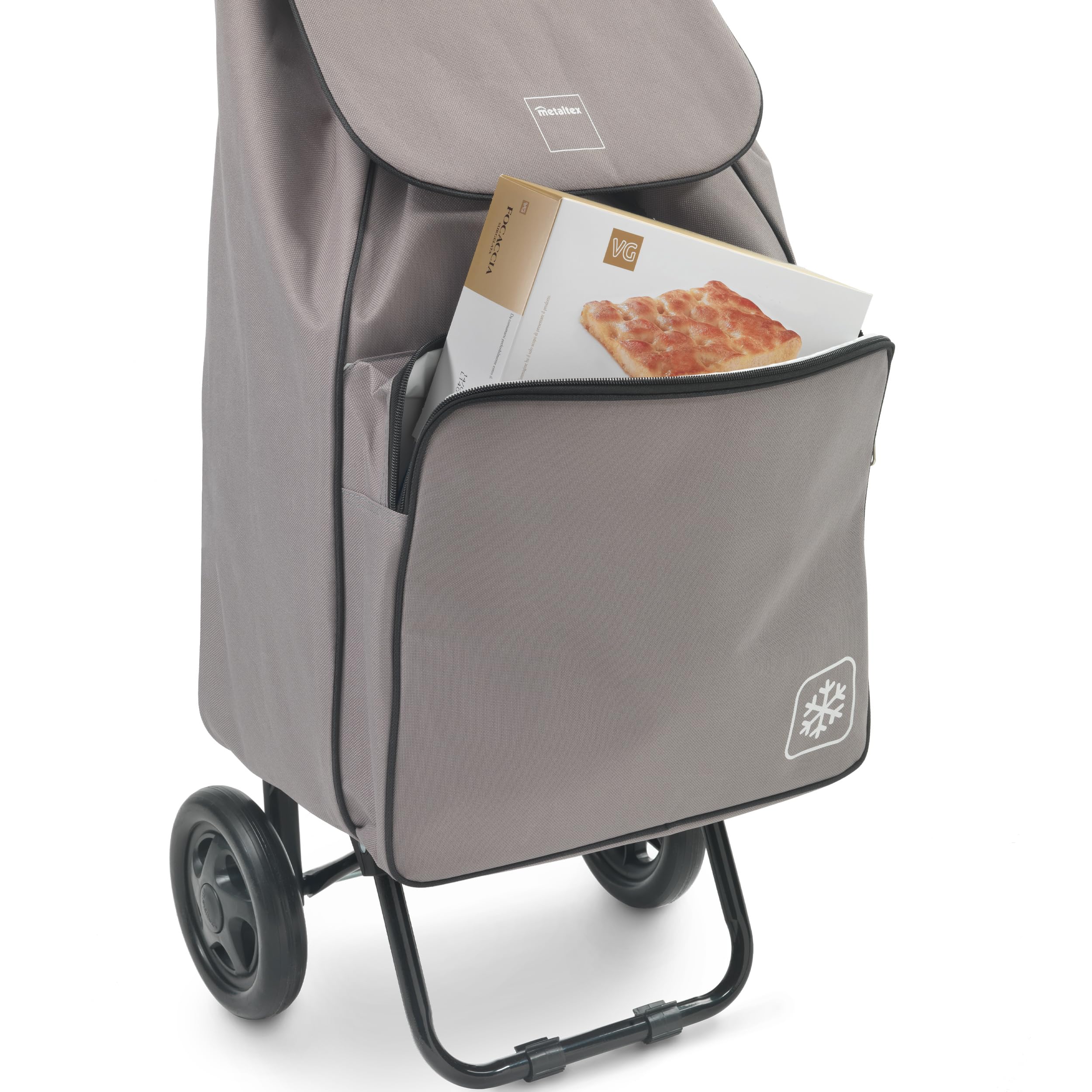 Metaltex Krokus - Trolley per la spesa, 50 l, con borsa frigo, borsa rimovibile