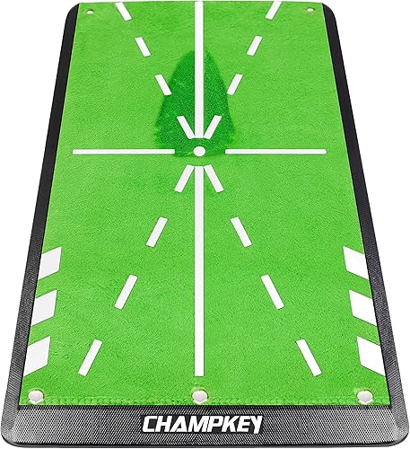 CHAMPKEY Alfombrilla de golf de impacto premium de 8 x 17 pulgadas, versión mejorada  Tapete de práctica de golf con comentarios de caminos  Guías