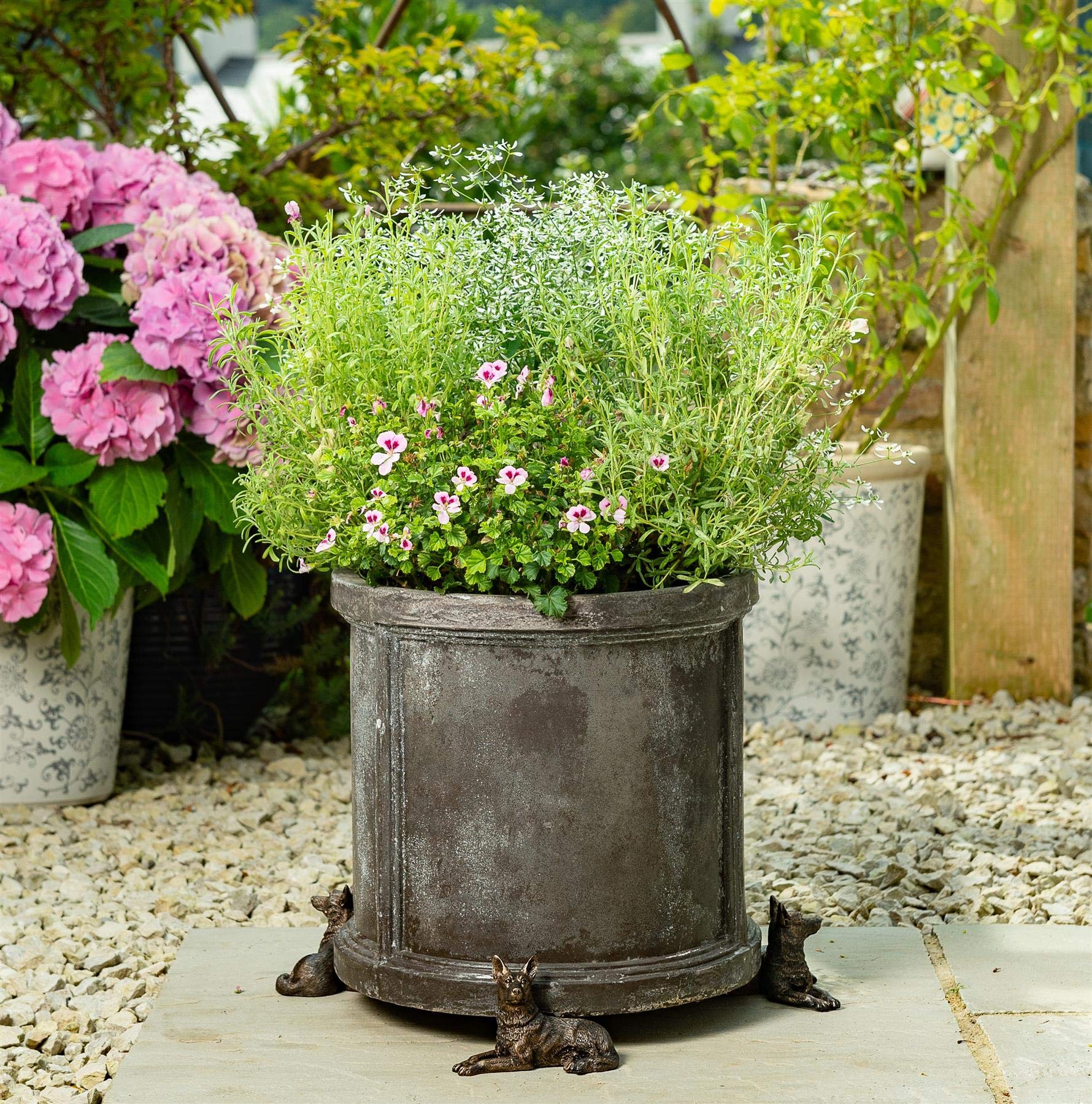 Potty Feet Bronze German Shepherd Figures Plant Pot Feet - Planter Support - Handmade Decorative Ornaments - 3Pcs