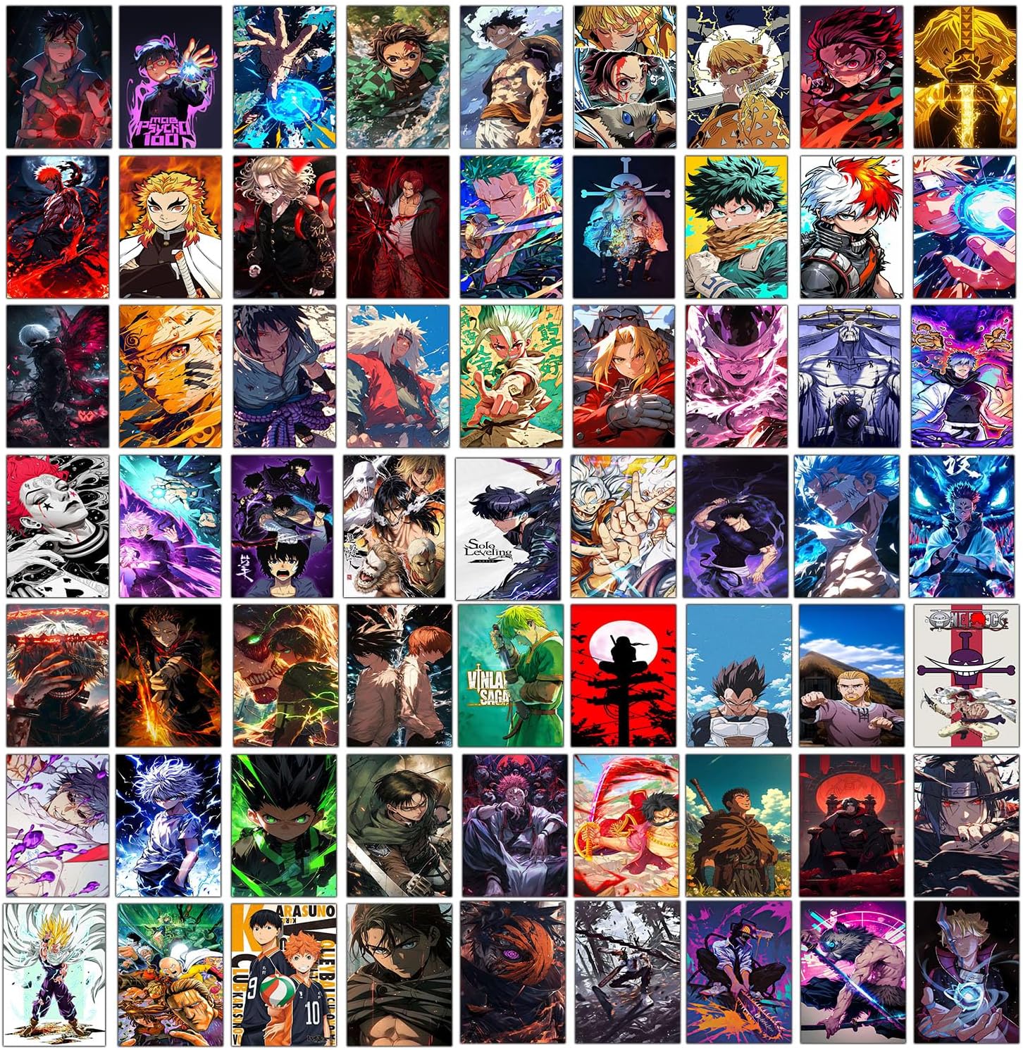VEENSHI set of 40 mix anime wall poster for room long size ( 12x4.5 inch) wall poster of anime