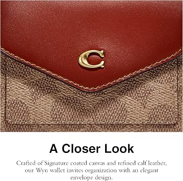 Coach Color-Block Coated Canvas Signature Wyn Small Wallet, B4/Tan Rust, One Size, Color-Block Coated Canvas Signature Wyn Small Wallet