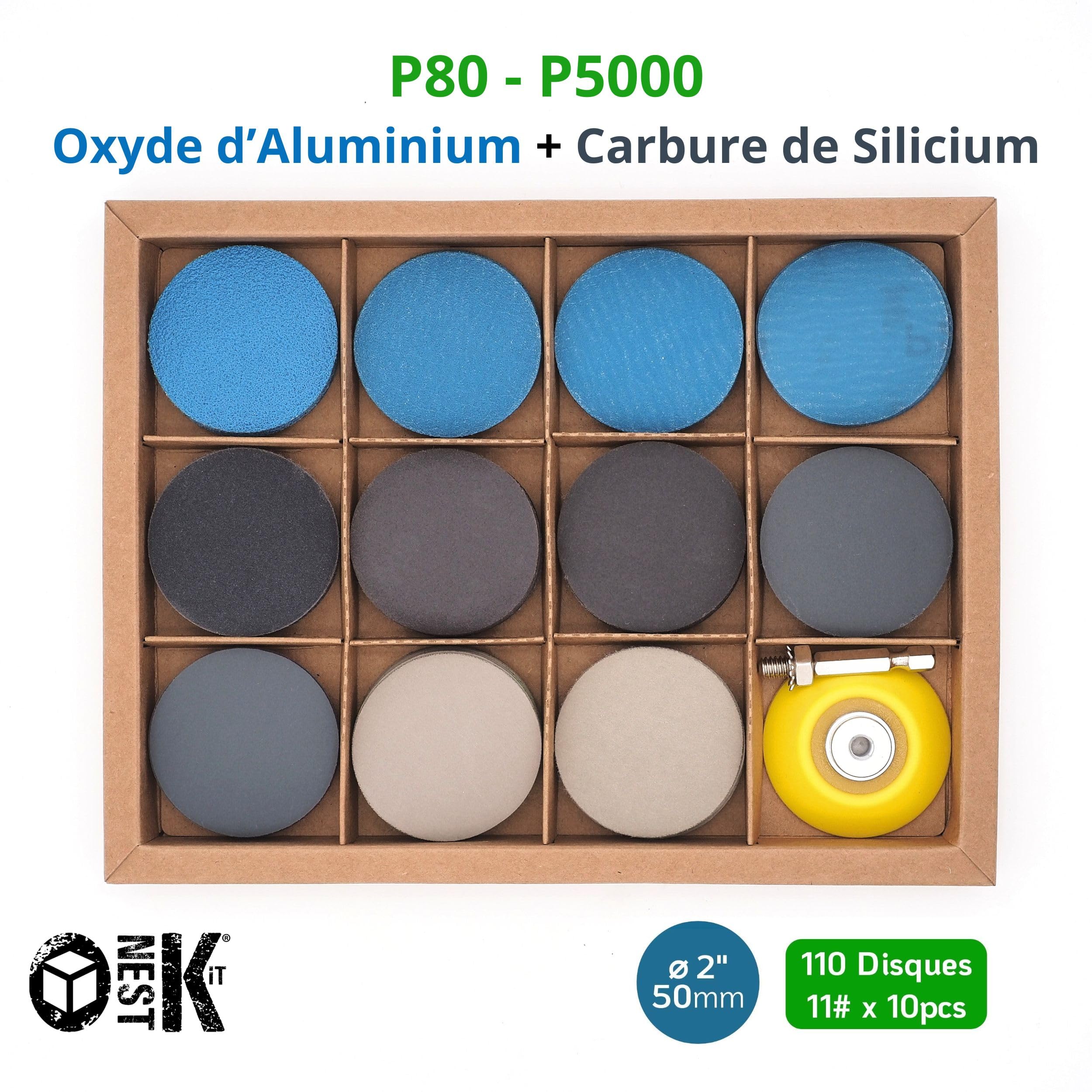 Abrasif Bleu Poncage Perceuse 110 pcs Ø 50 mm 1P 1S