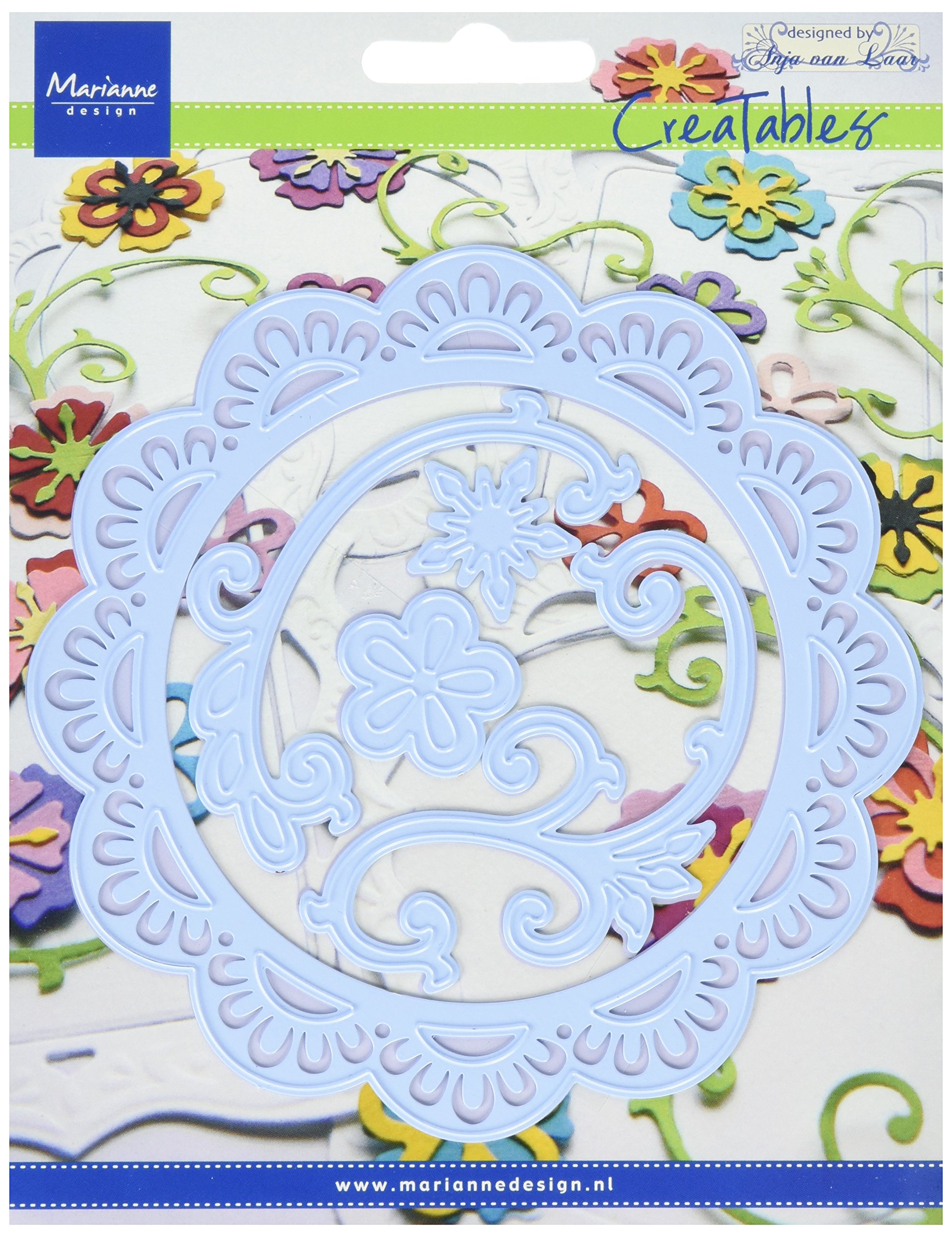 Marianne DesignCreatables Dies-Scallop Circle Frame & Flowers