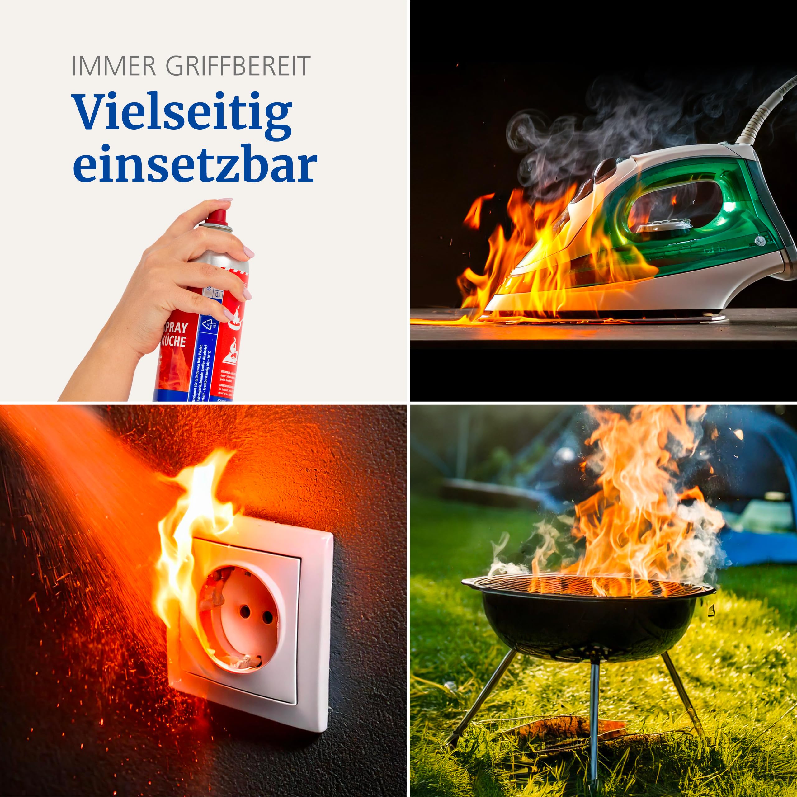 Hekatron Schaumfeuerlöschspray 600ml Brandklasse: A, B, F Inhalt 1 Pezzo