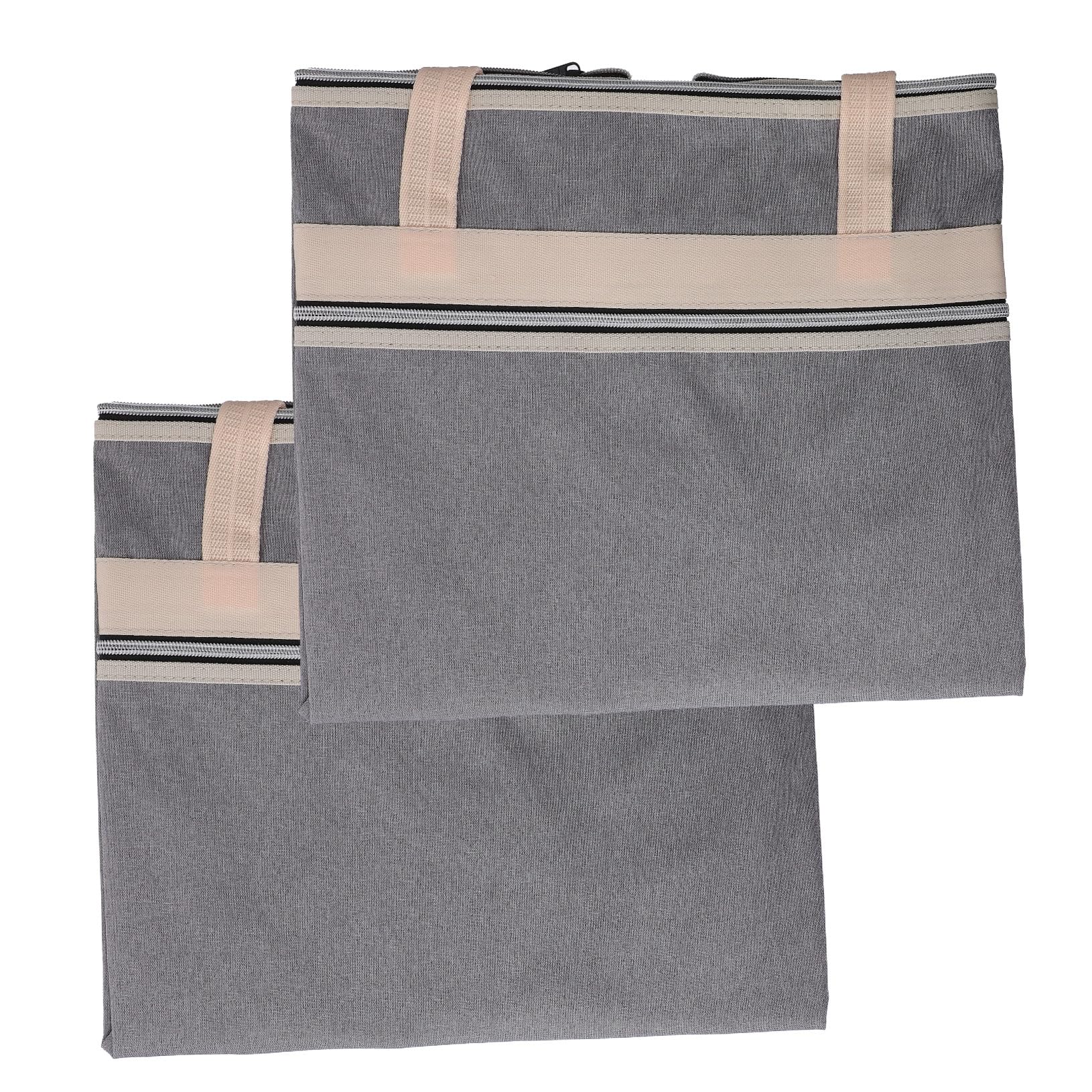 Holibanna 2Pezzi Borsa Multi per Archiviazione Documenti per Ufficio e Arte con Cerniera e Tasca Laterale Capacità e Maniglie