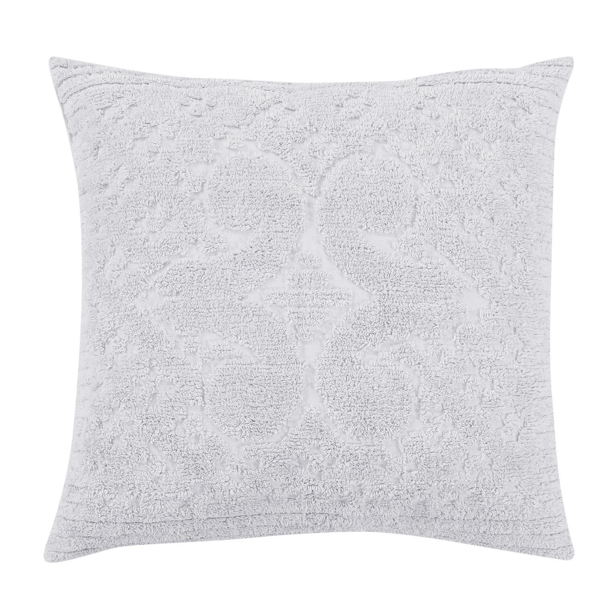 Better Trends White Euro Sham 100% Cotton Chenille Bedspread Sham, Soft and Cozy Tufted Tumble Dry (26x26 Euro Sham) Ashton Collection