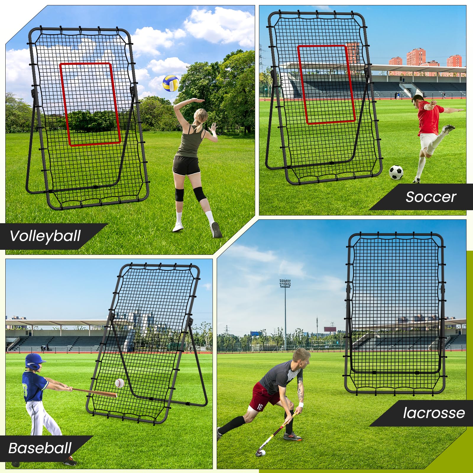 7x4 FT Volleyball Rebounder Net, 5-Angle Adjustable | Ubuy - View #3