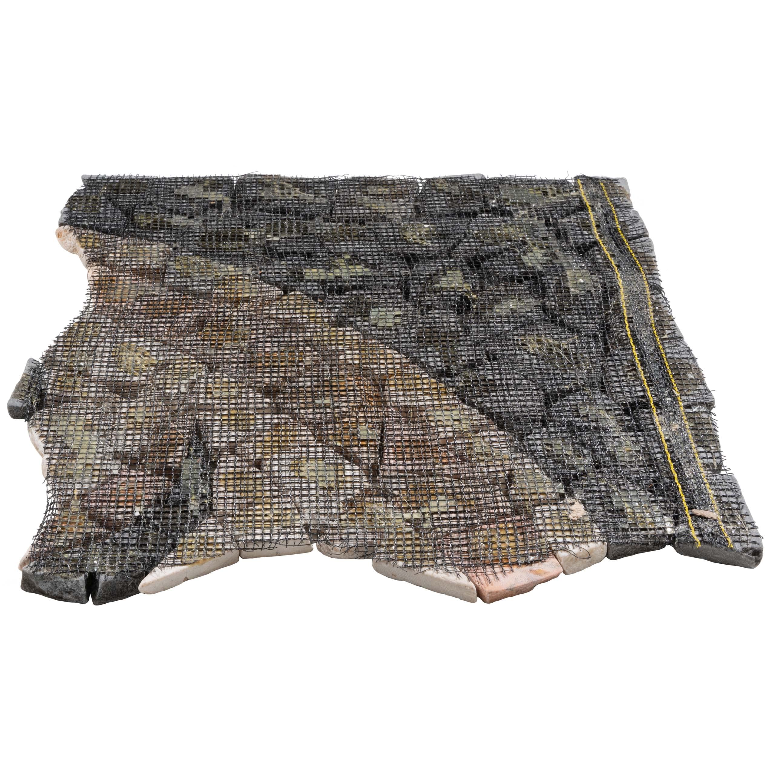 DIVERO Fliesen Rosone Sonne Naturstein Mosaik Marmor dekorativ grau-rosé-creme 90 x 90 cm Bodenfliese Dekor-Fliese Fliesenbild
