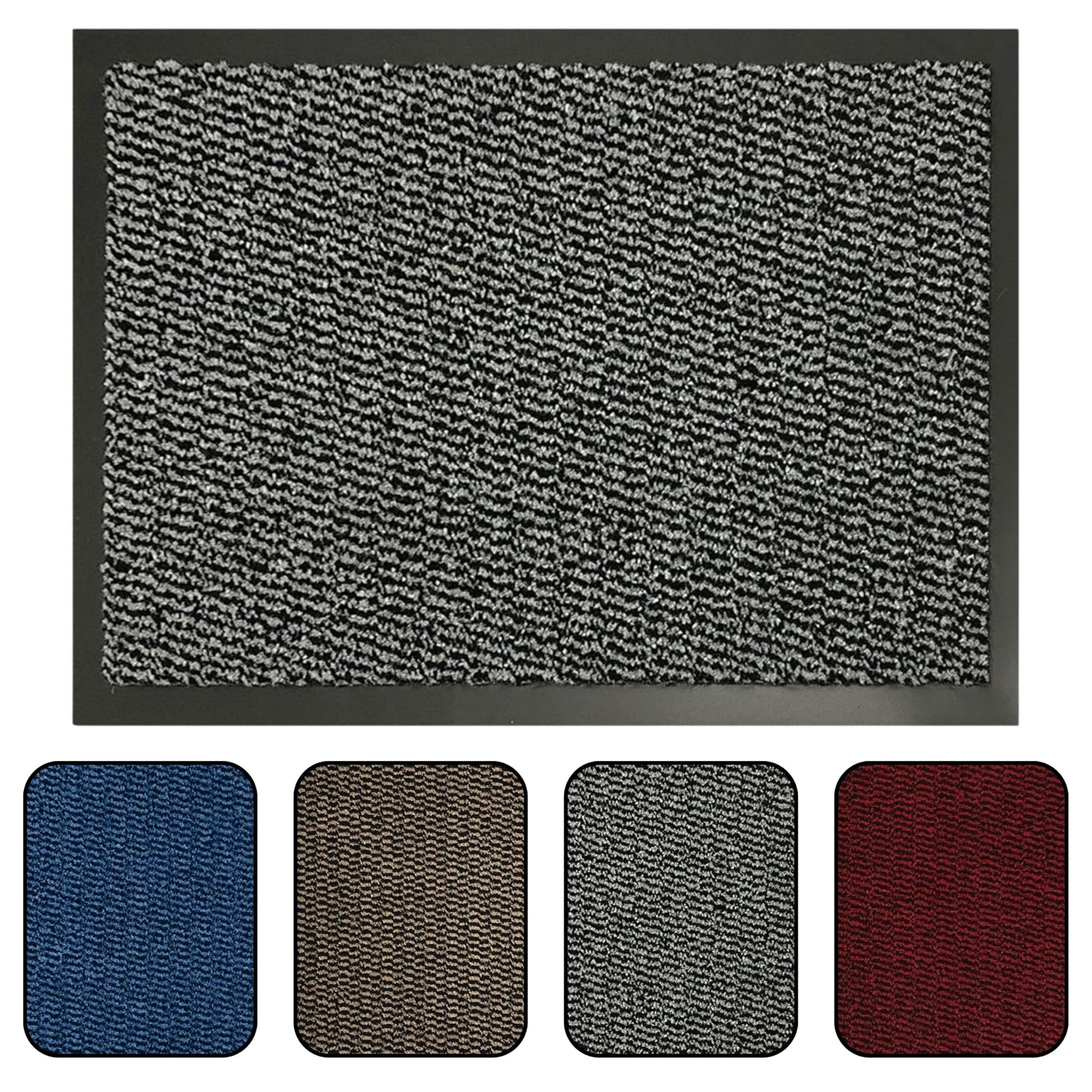 AKADIL Door Mats Indoor Heavy Duty - Small, Medium, Large, Extra Large Kitchen & Hallway Runner, Outdoor & Indoor Door Mats Non Slip Washable Doormat, Entrance Rug (Grey, 60 x 150 cm (Rectangular))